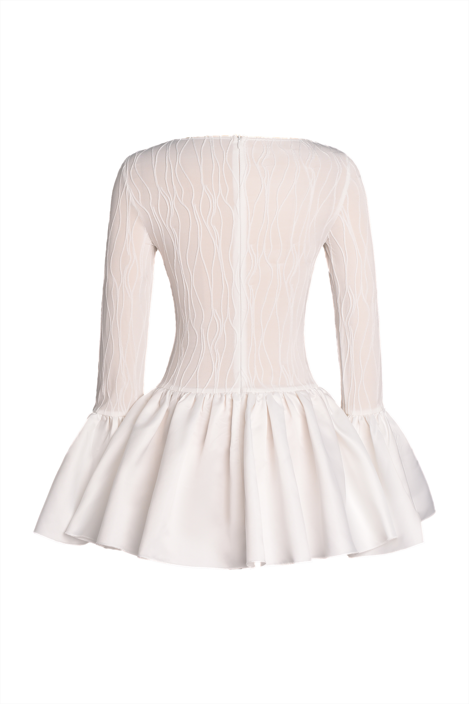 Tata Long Sleeve Flounce Mini Dress