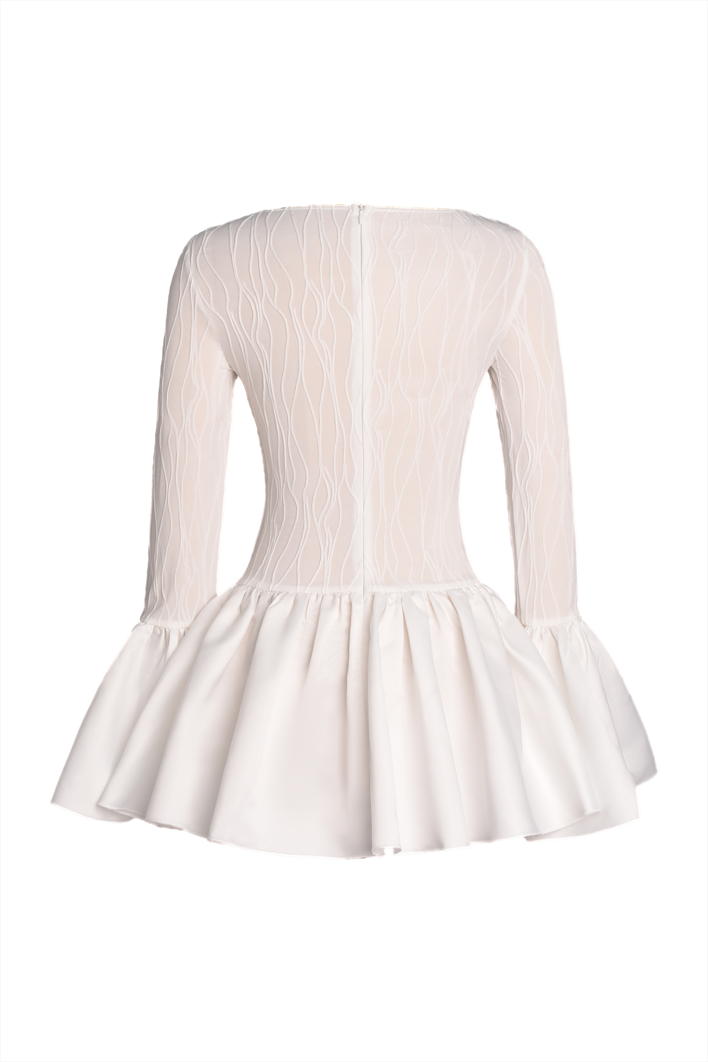 Tata Long Sleeve Flounce Mini Dress