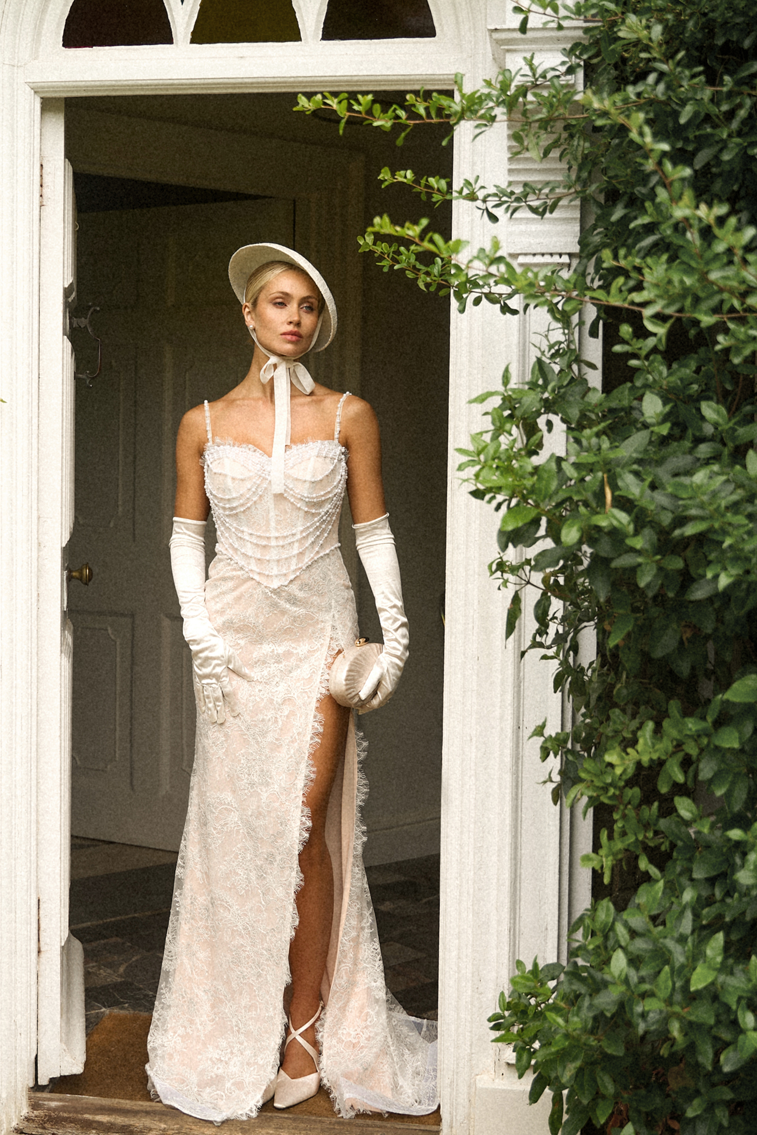 Vandra Sleeveless Lace Slit Maxi Dress