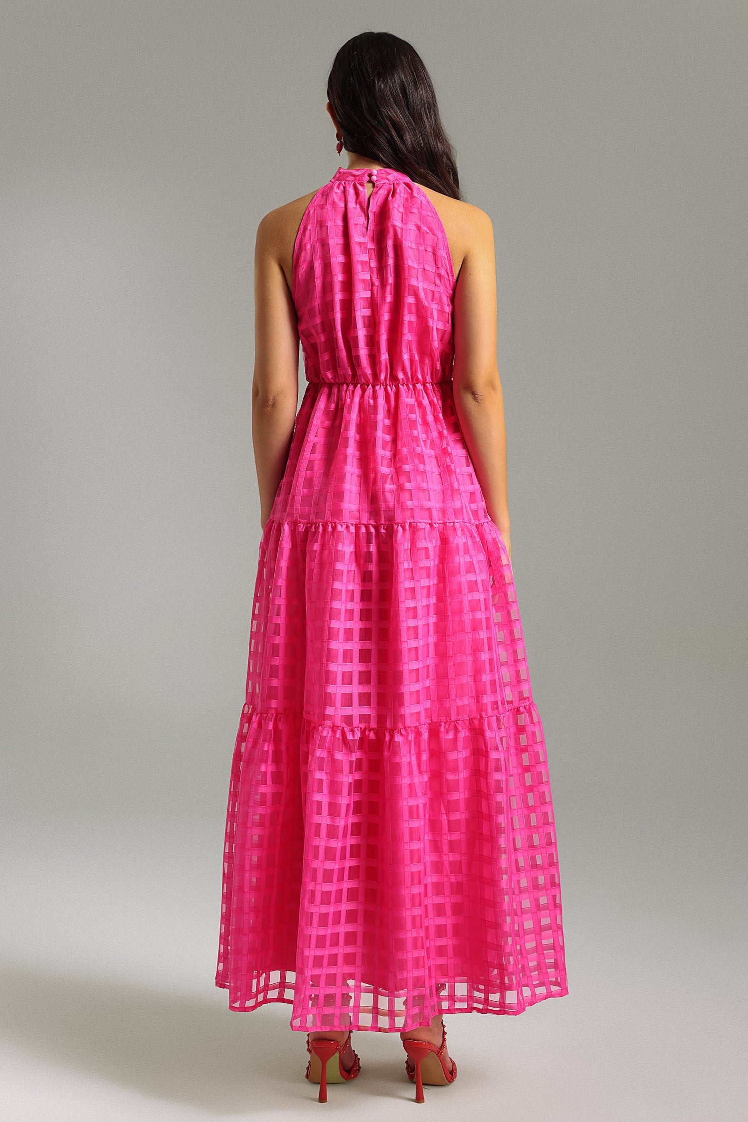Derela Sleeveless Plaid Maxi Dress