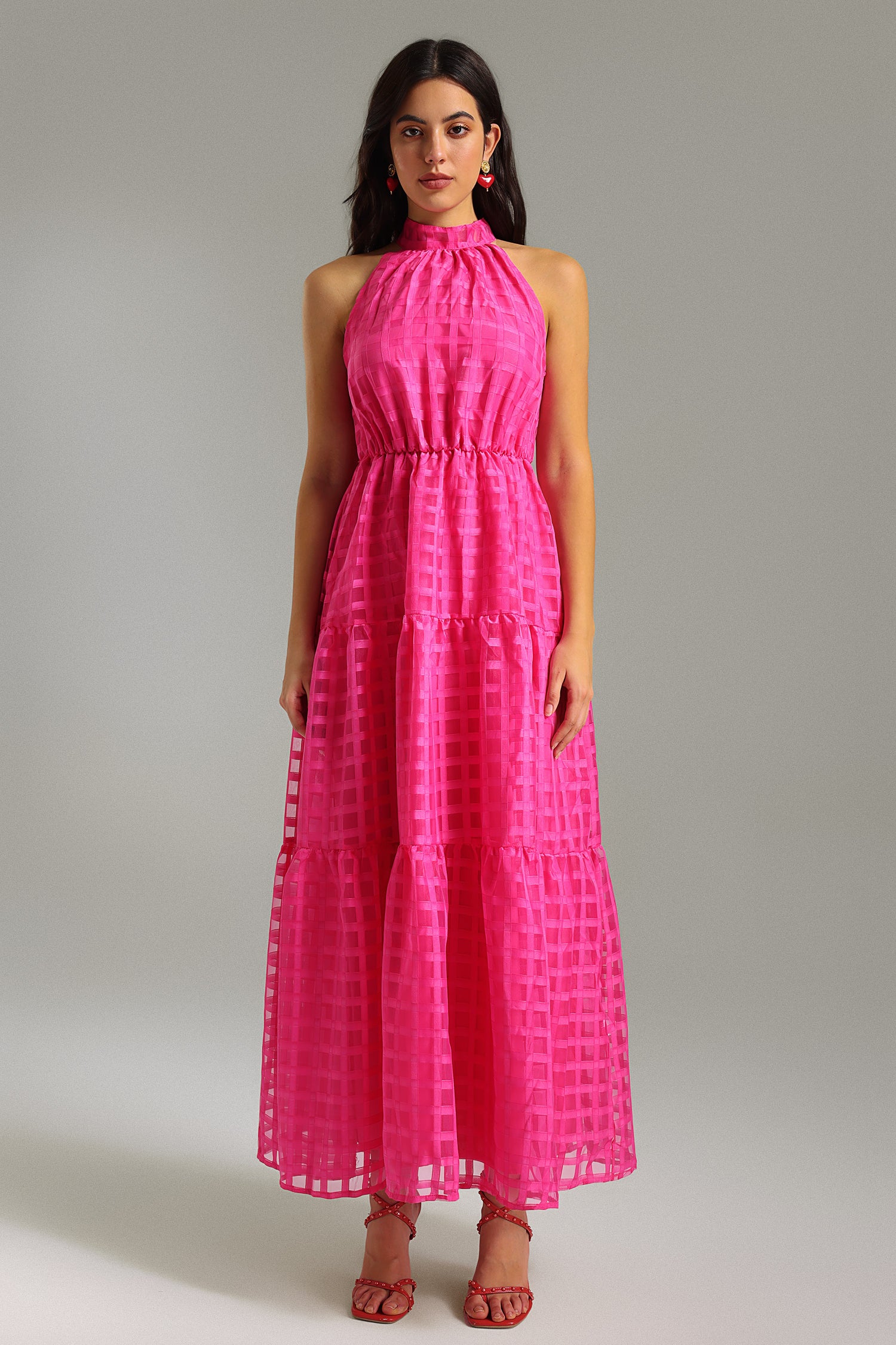Derela Sleeveless Plaid Maxi Dress