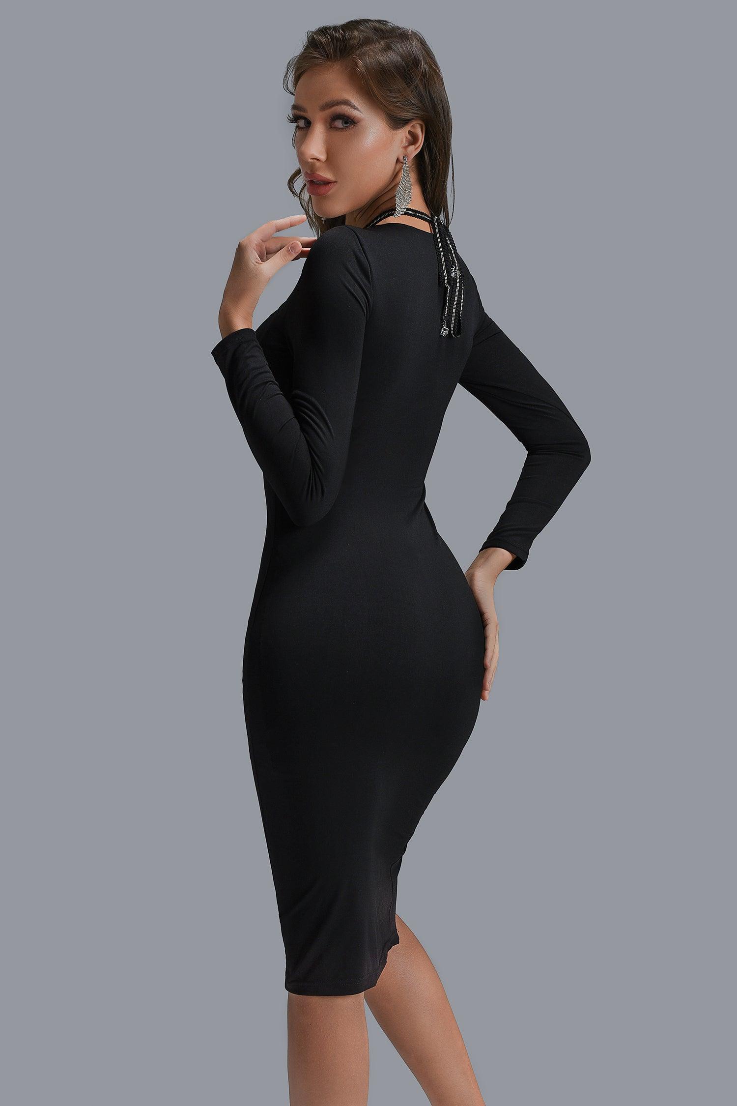 Dina Halter Split Midi Dress - Bellabarnett