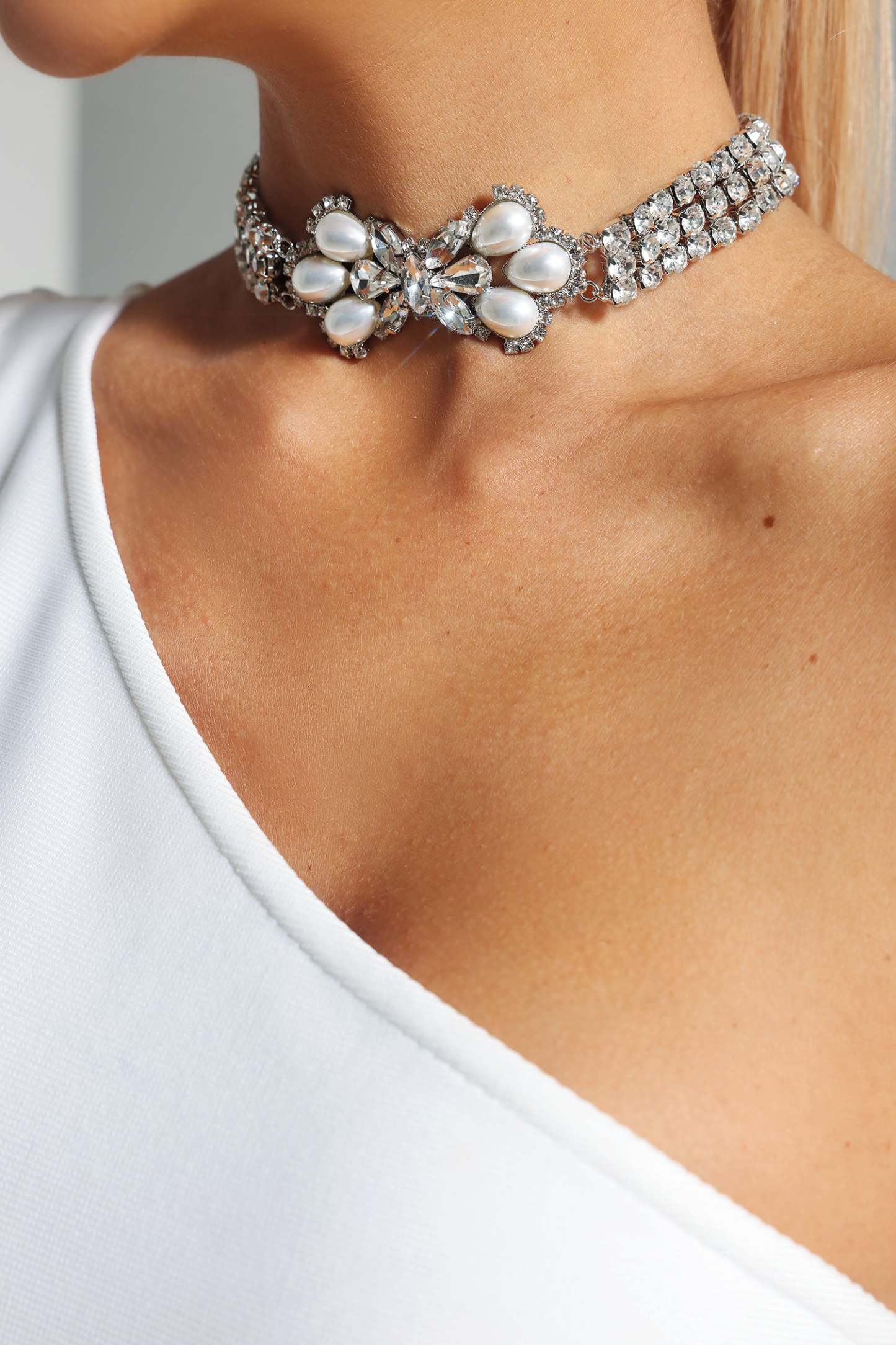 Eleanor Pearl Diamond Necklace