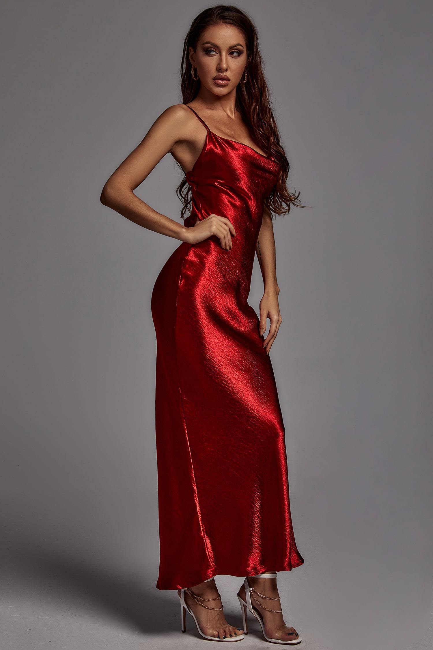 Wine red 2024 maxi dress