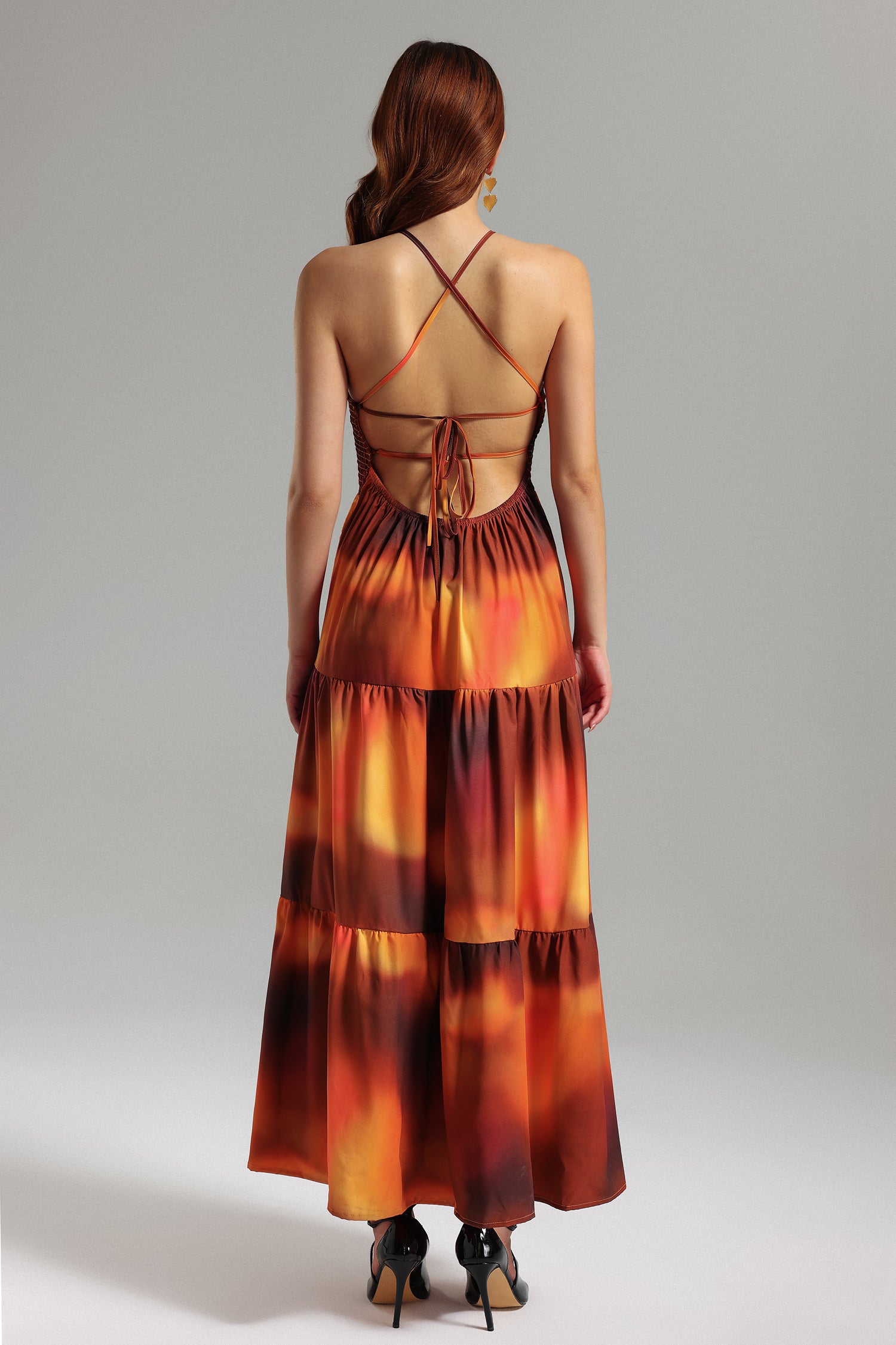 Eweny Halterneck Printed Maxi Dress