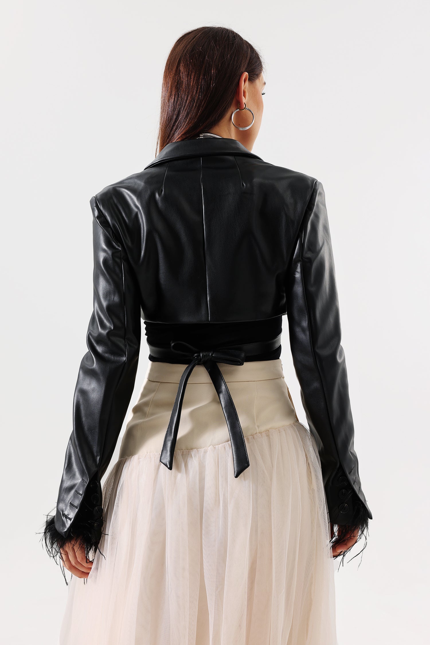 Faithe Eco-Leather Short Jacket
