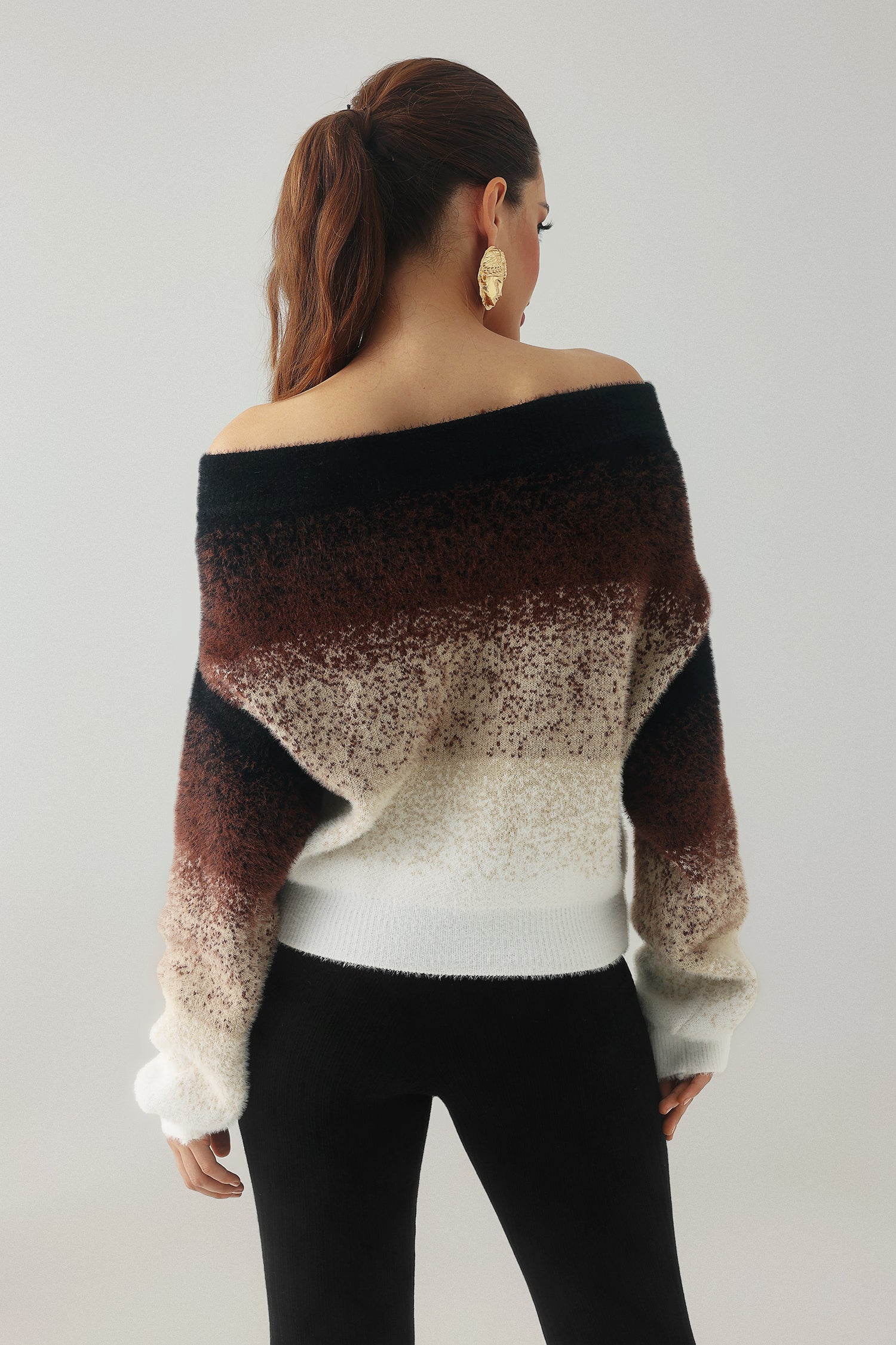 Fantine Gradient Off-Shoulder Sweater