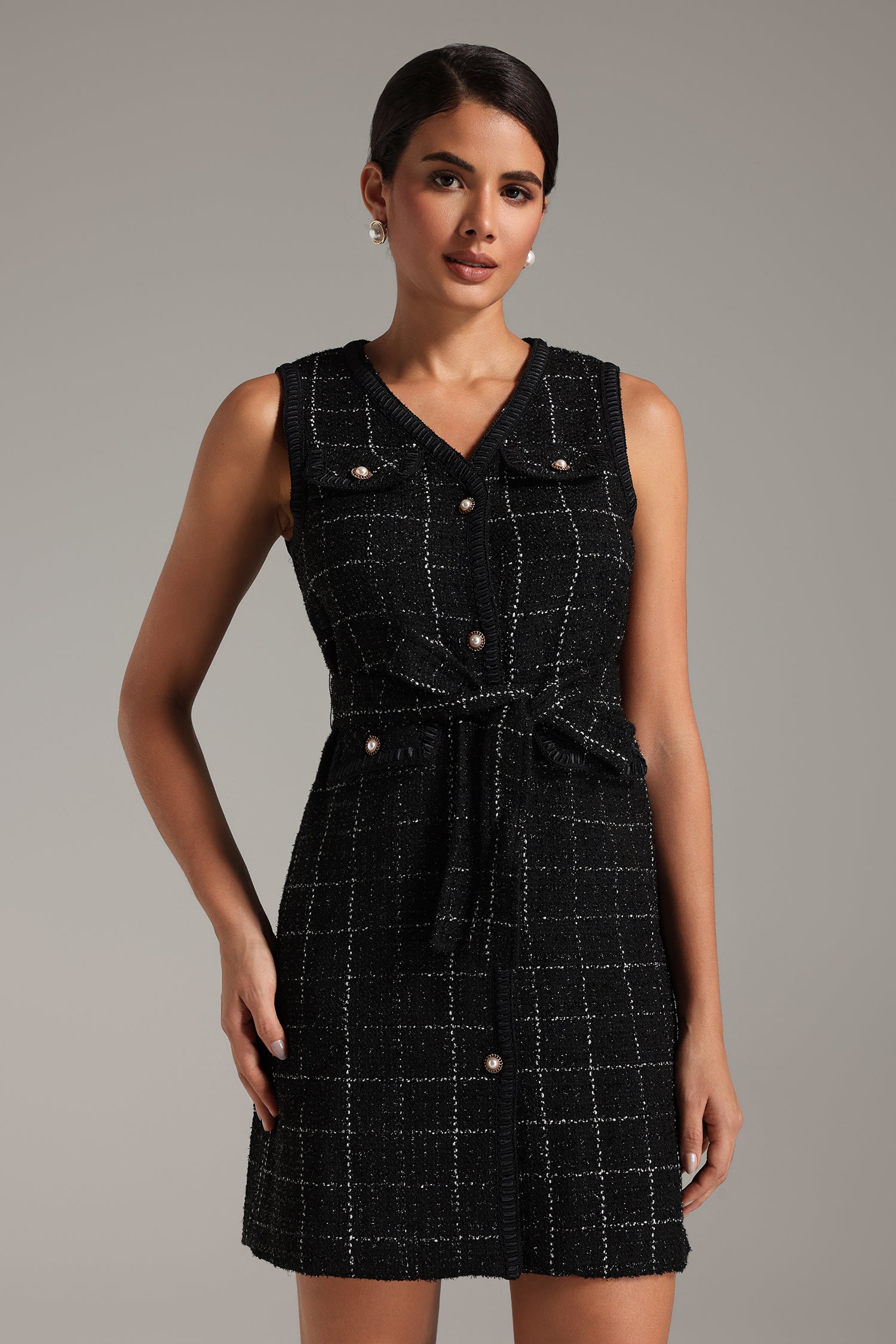 Fara Pearl Button Midi Dress