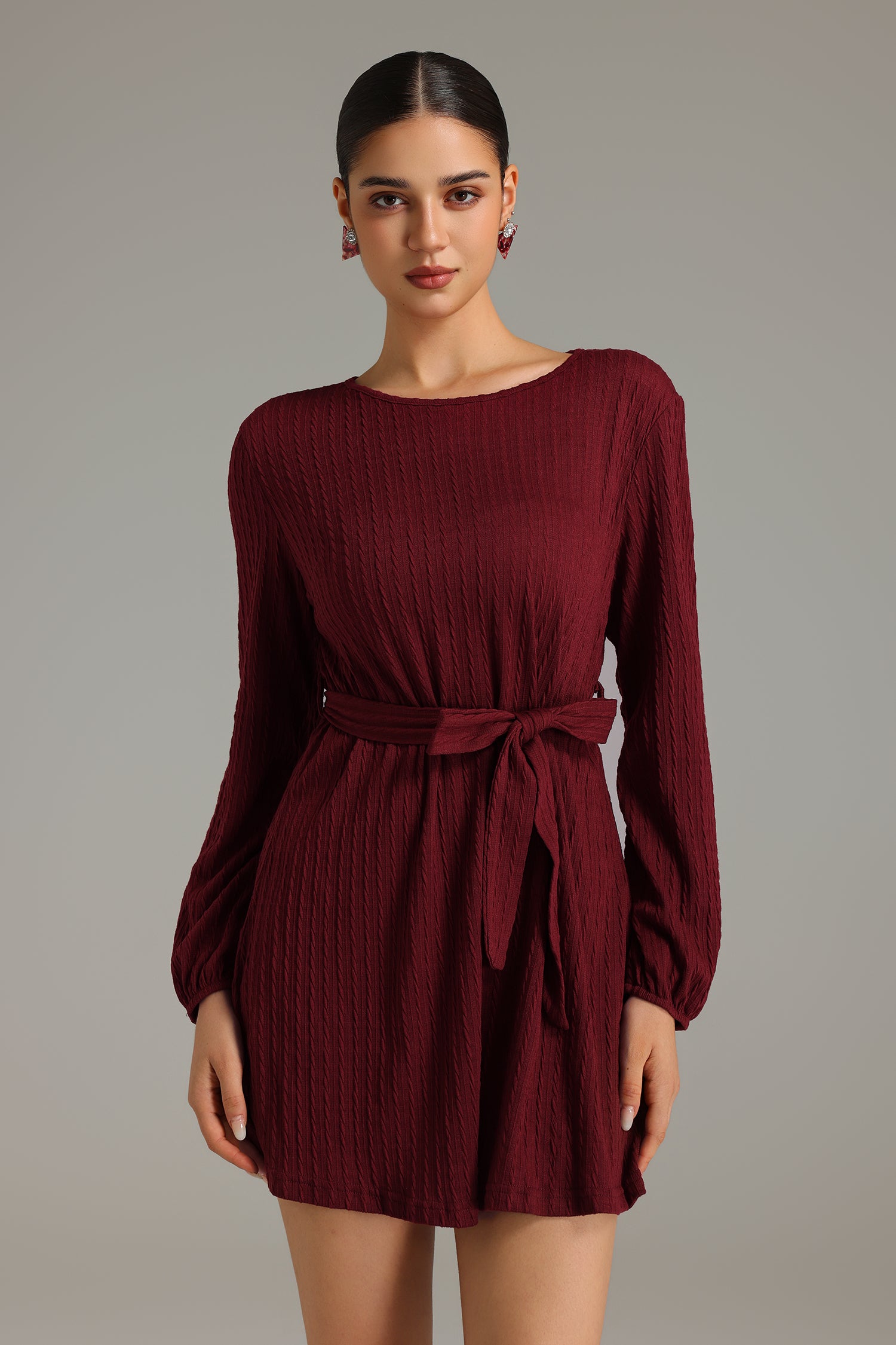 Felia Round Neck Knitted Mini Dress