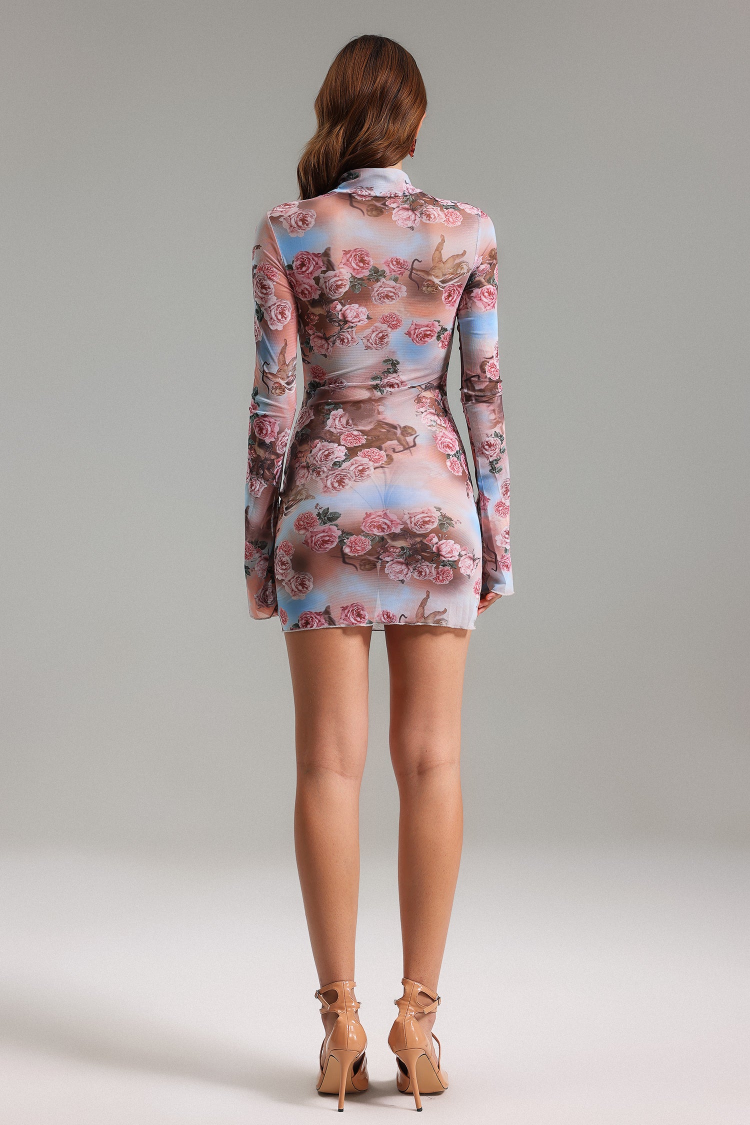 Genevieve Printed Mesh Mini Dress