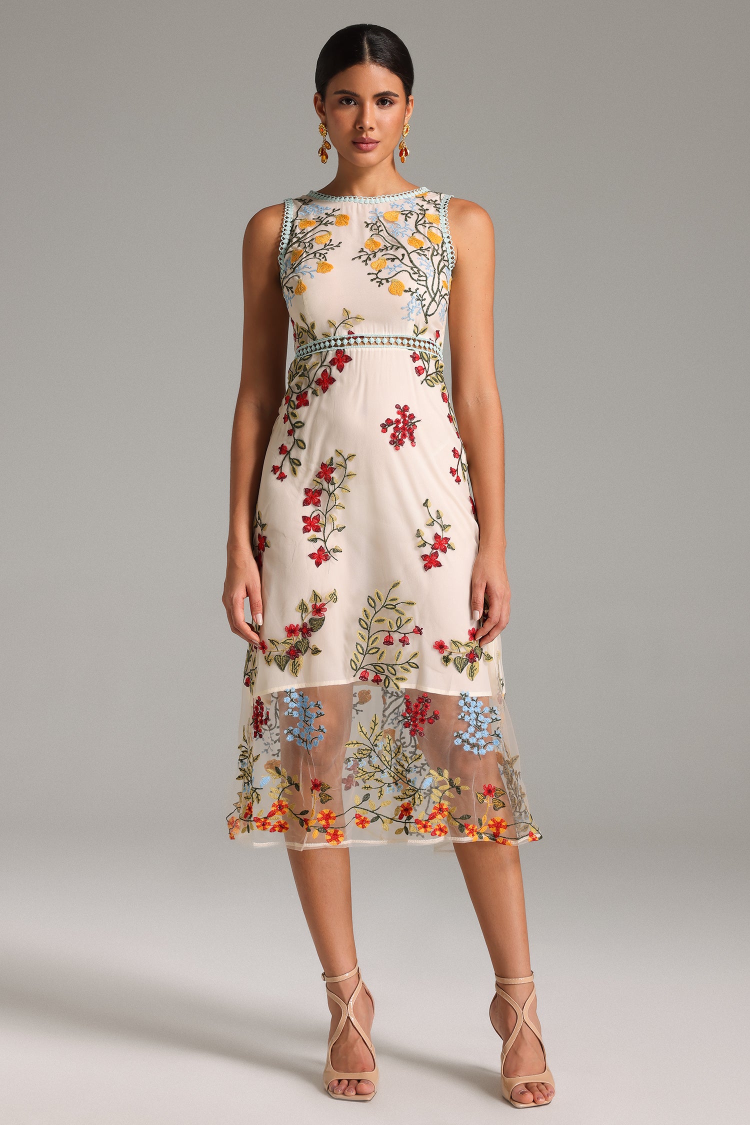 Giselle Floral Embroidered  Dress