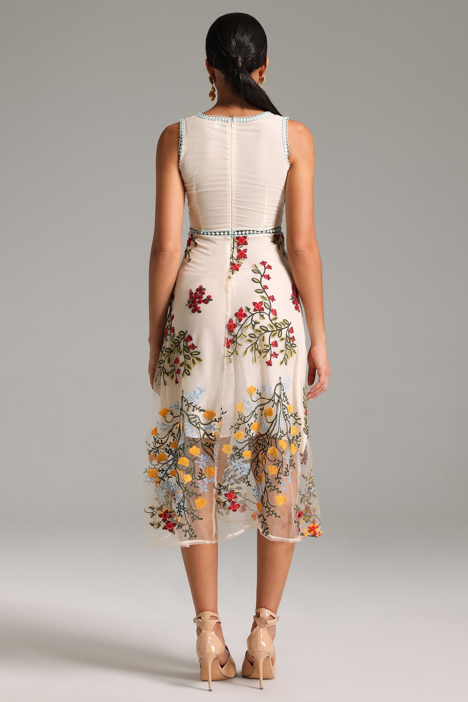 Giselle Floral Embroidered  Dress