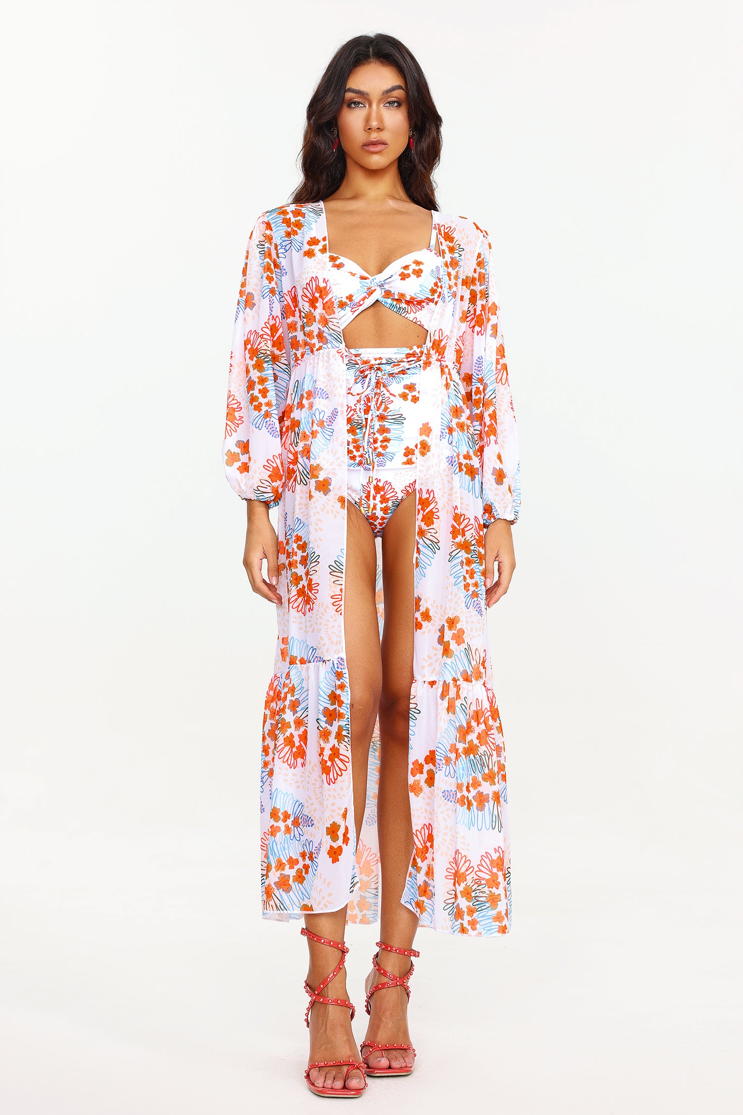 Haka Floral Swimsuit Two Piece Set