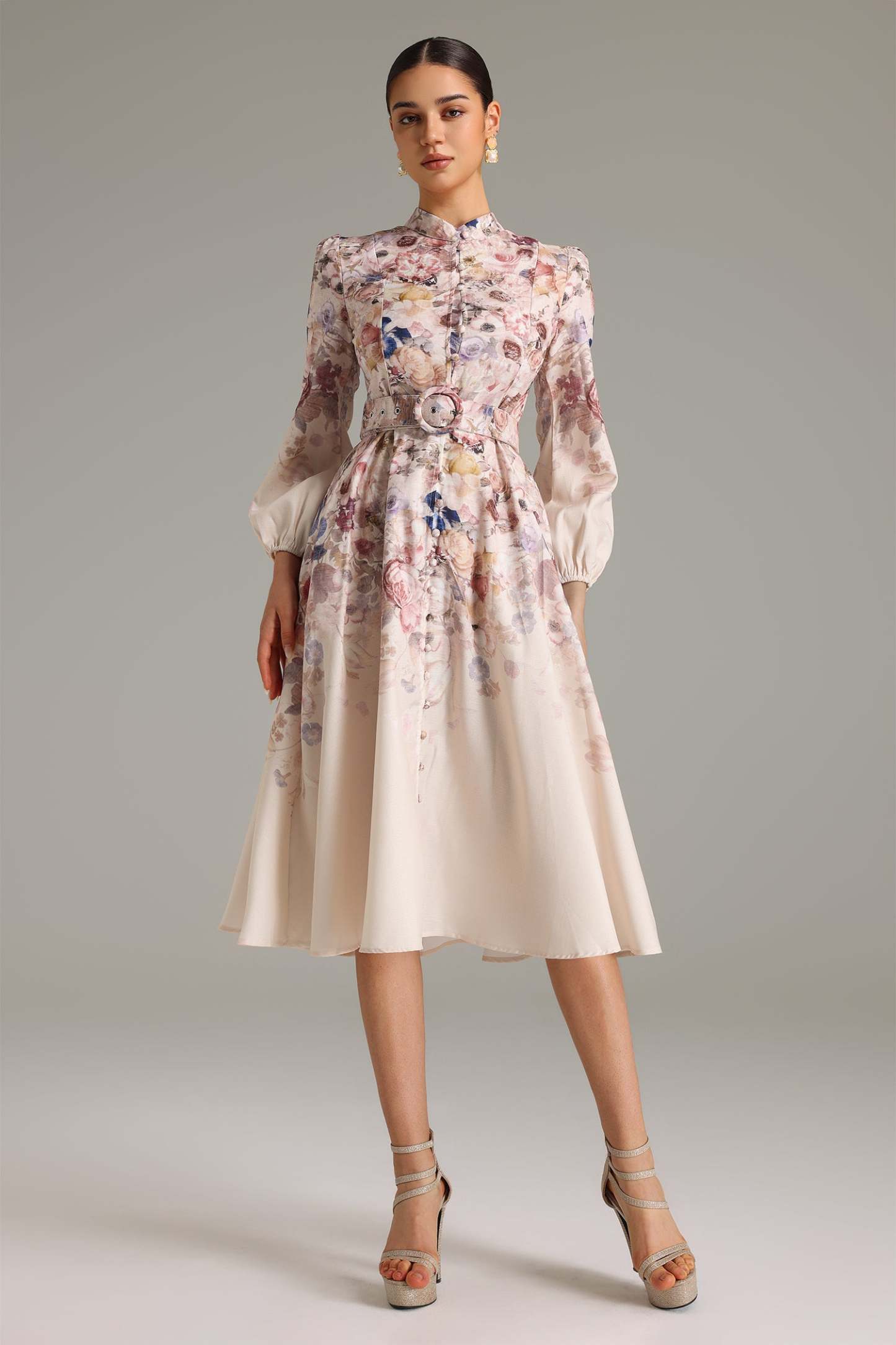 Heisel Button-Front Printed Midi Dress