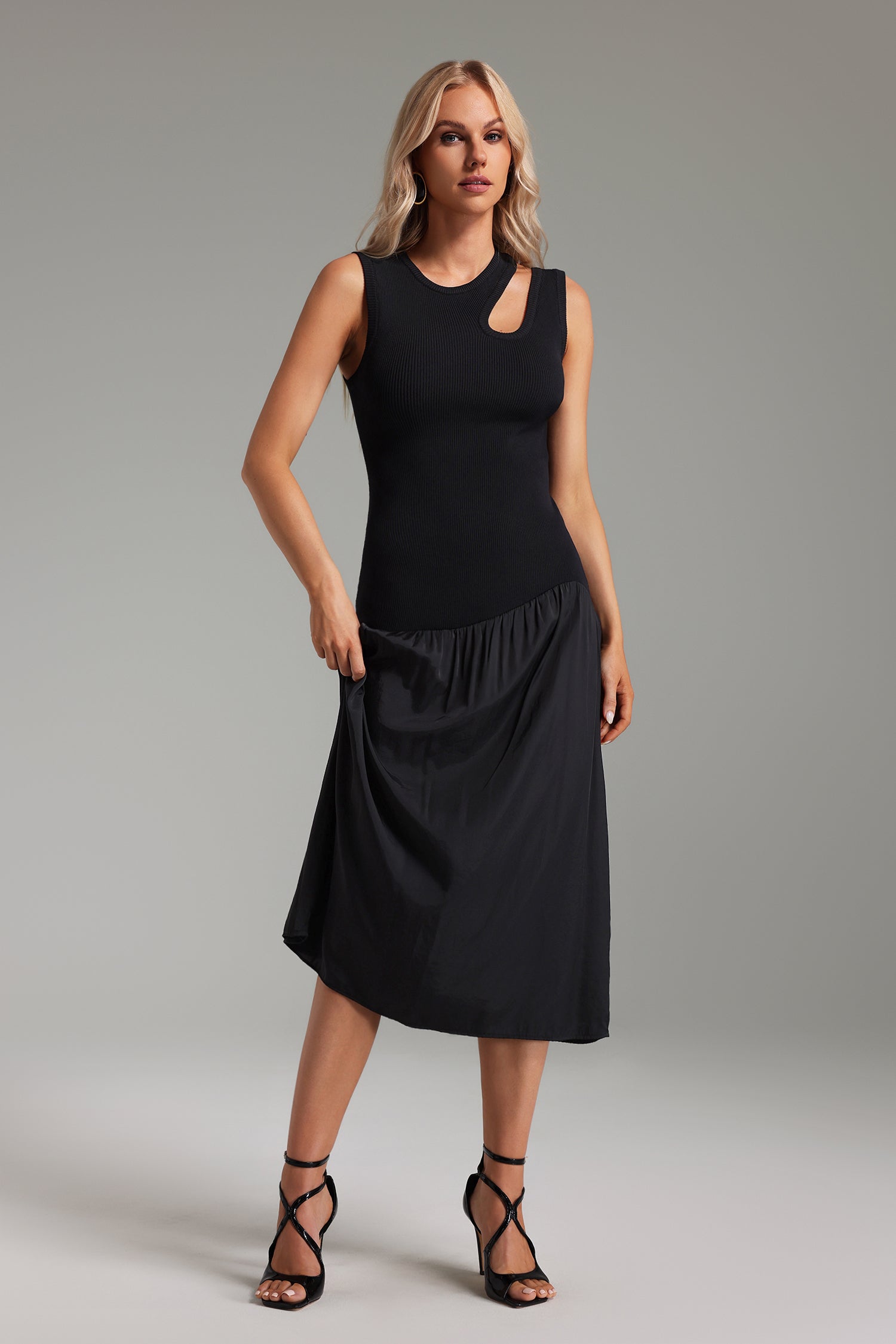 Hella Hollow Out Sleeveless Dress