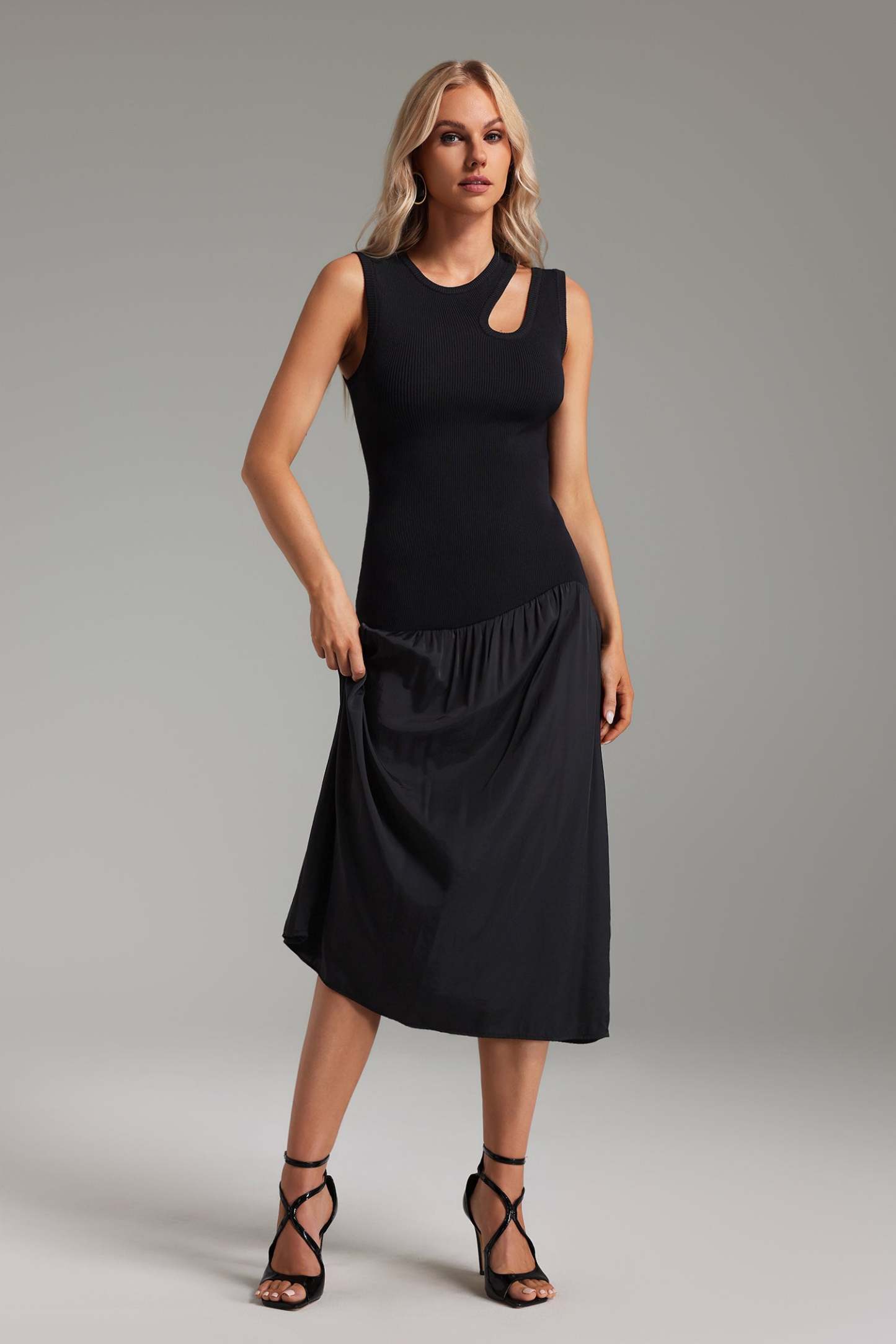 Hella Hollow Out Sleeveless Dress