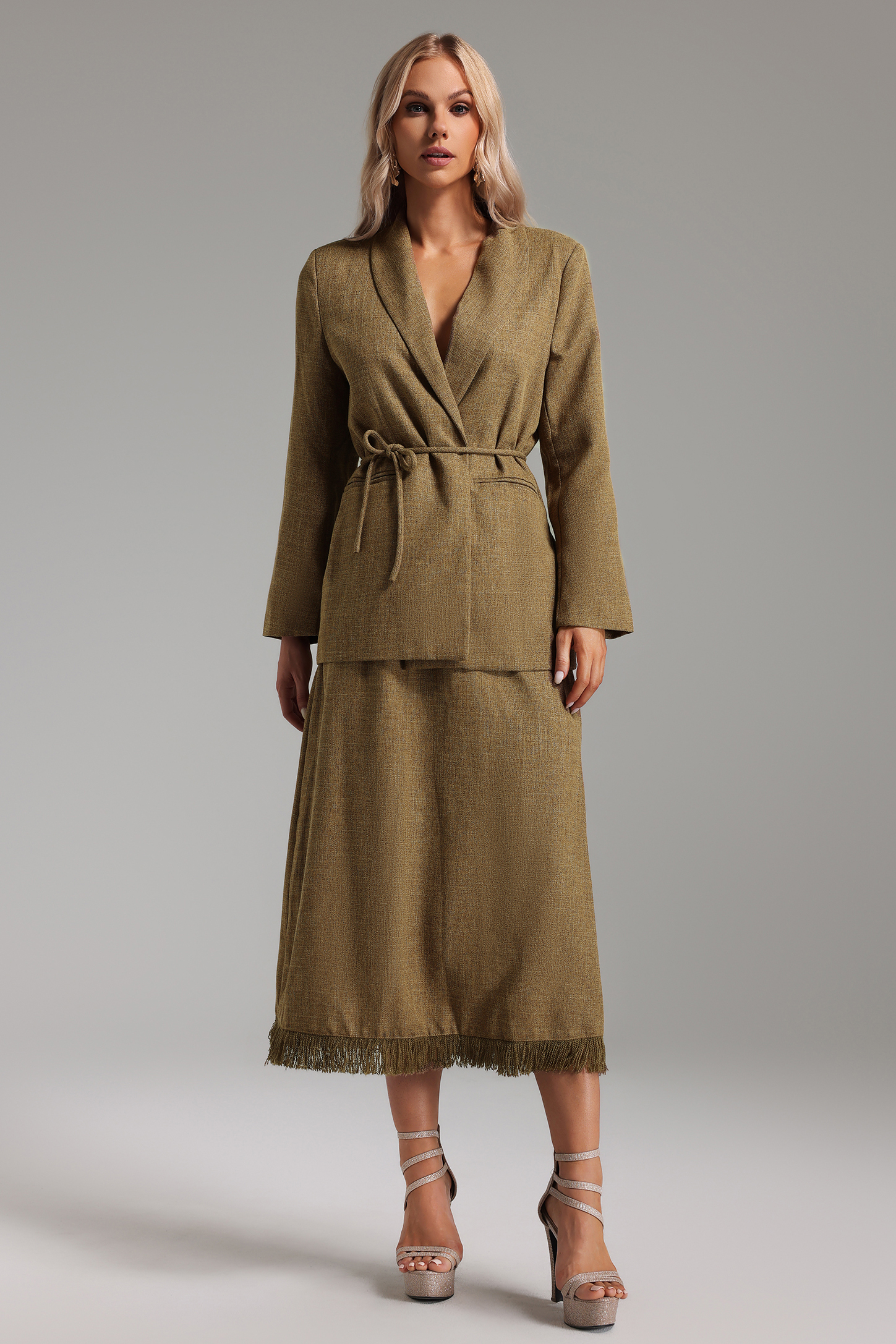 Hena Tie-up Blazer Set