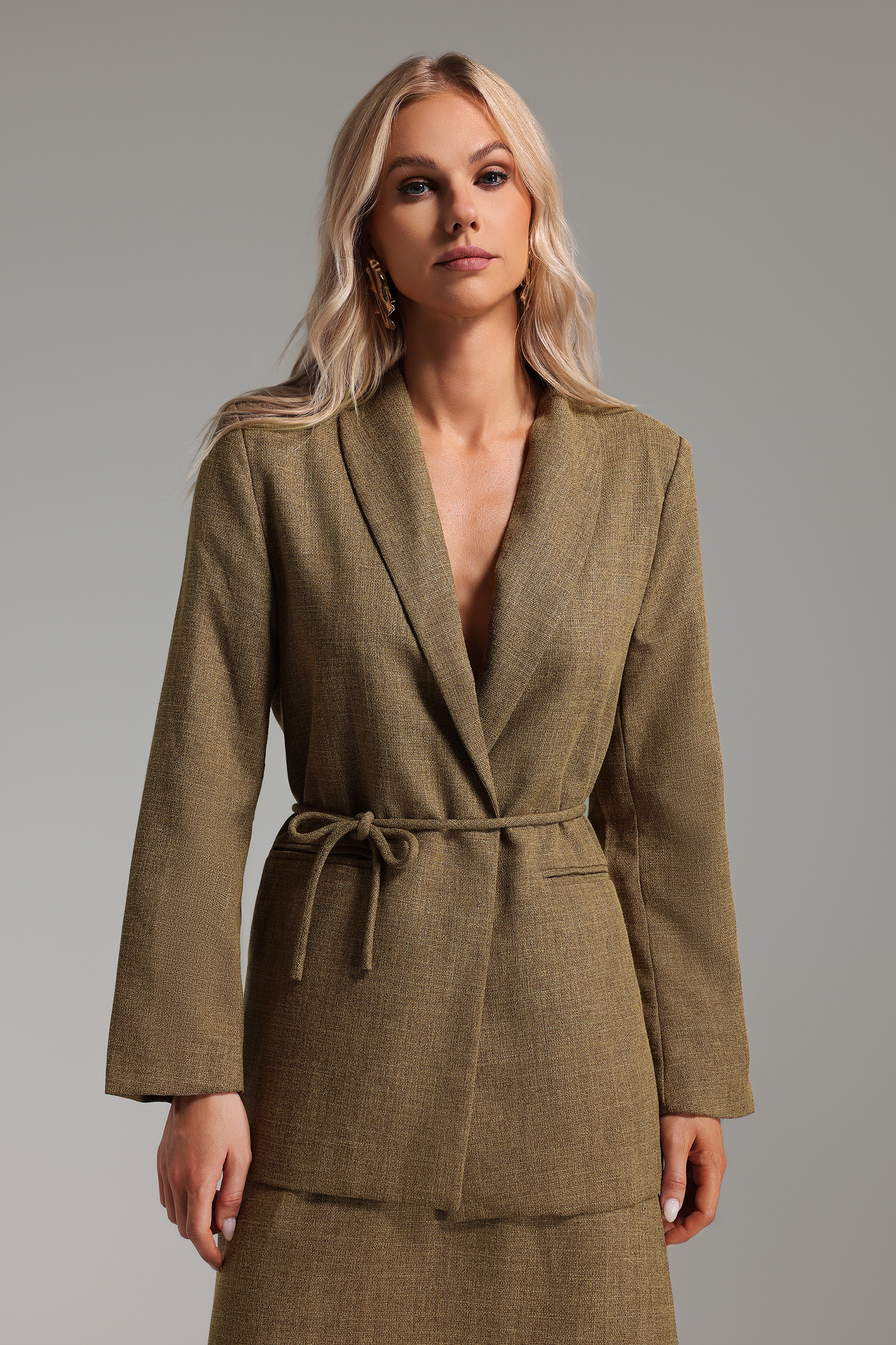 Hena Tie-up Blazer Set