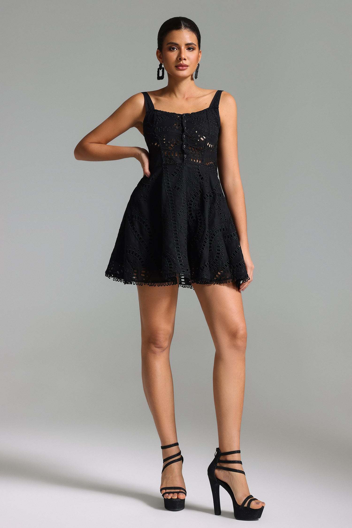 Ikara Halter Lace Mini Dres