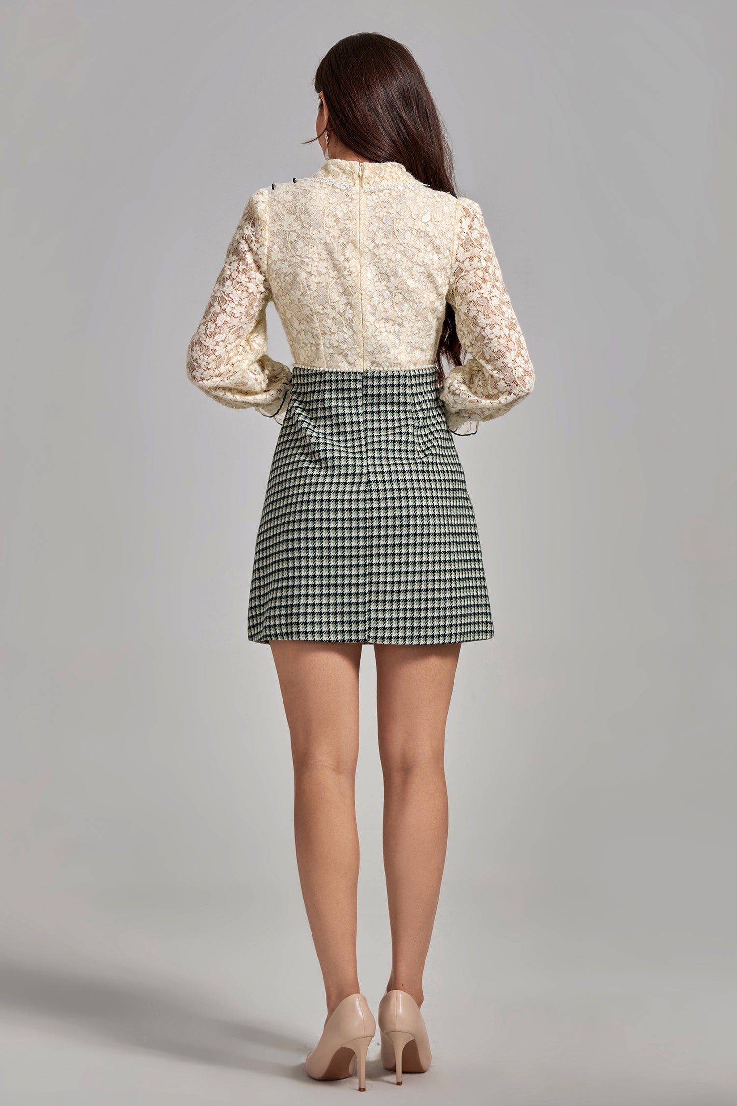 Janet Lace Patchwork Mini Dress