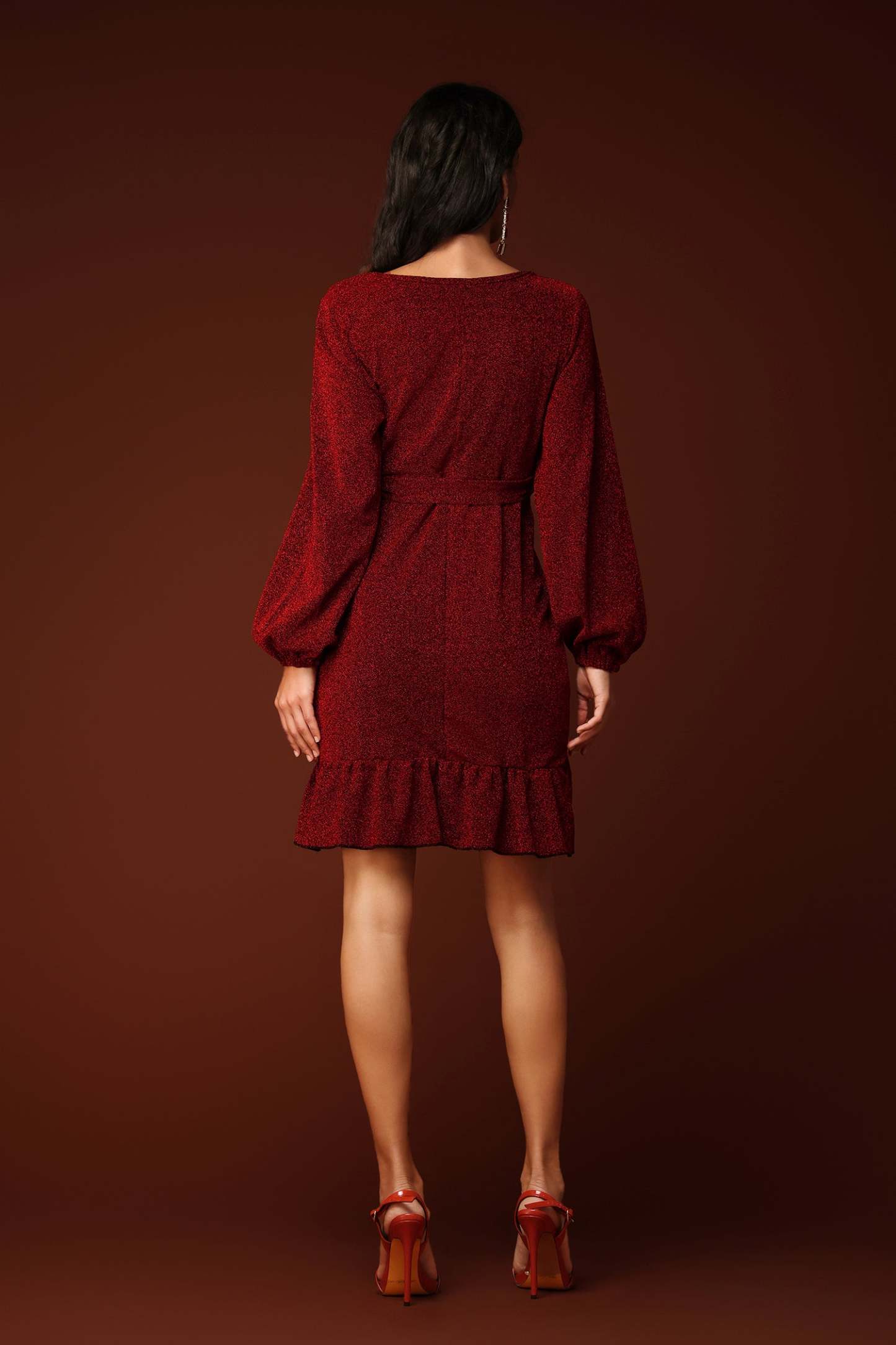 Joy V-neck Long Sleeves Maxi Dress