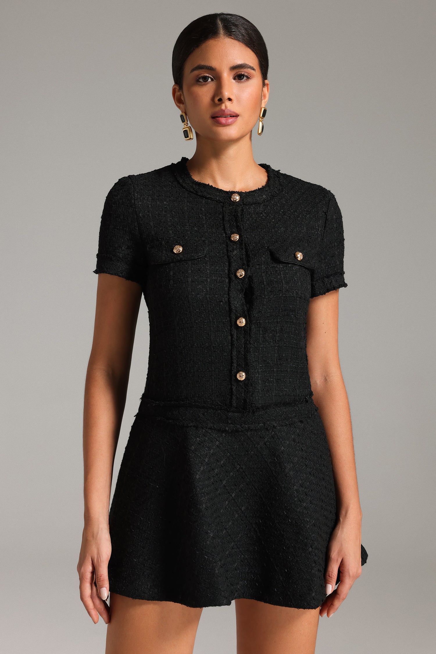 Julim Textured Fabric Mini Dress
