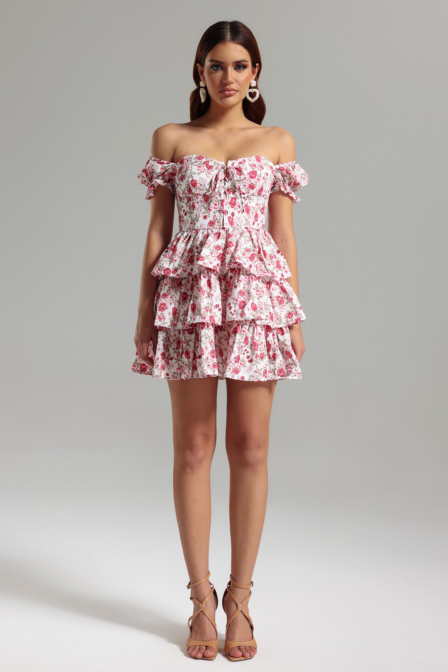 Juny Layered Printed Mini Dress