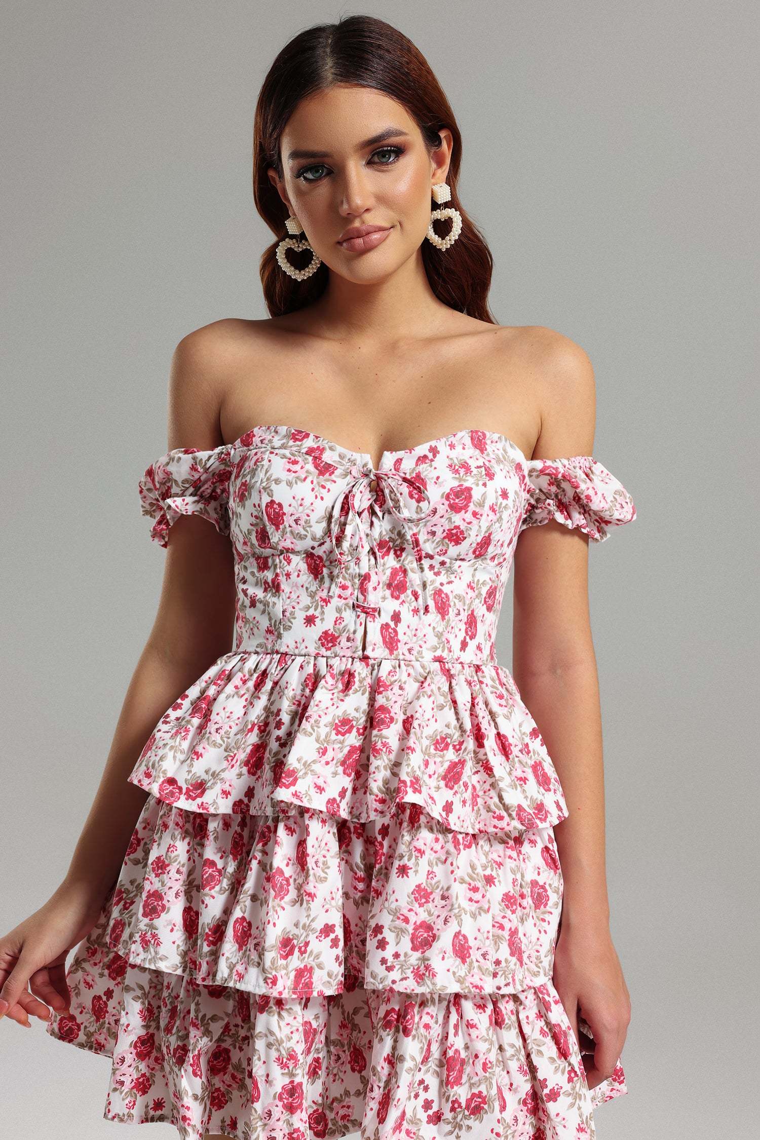 Juny Layered Printed Mini Dress