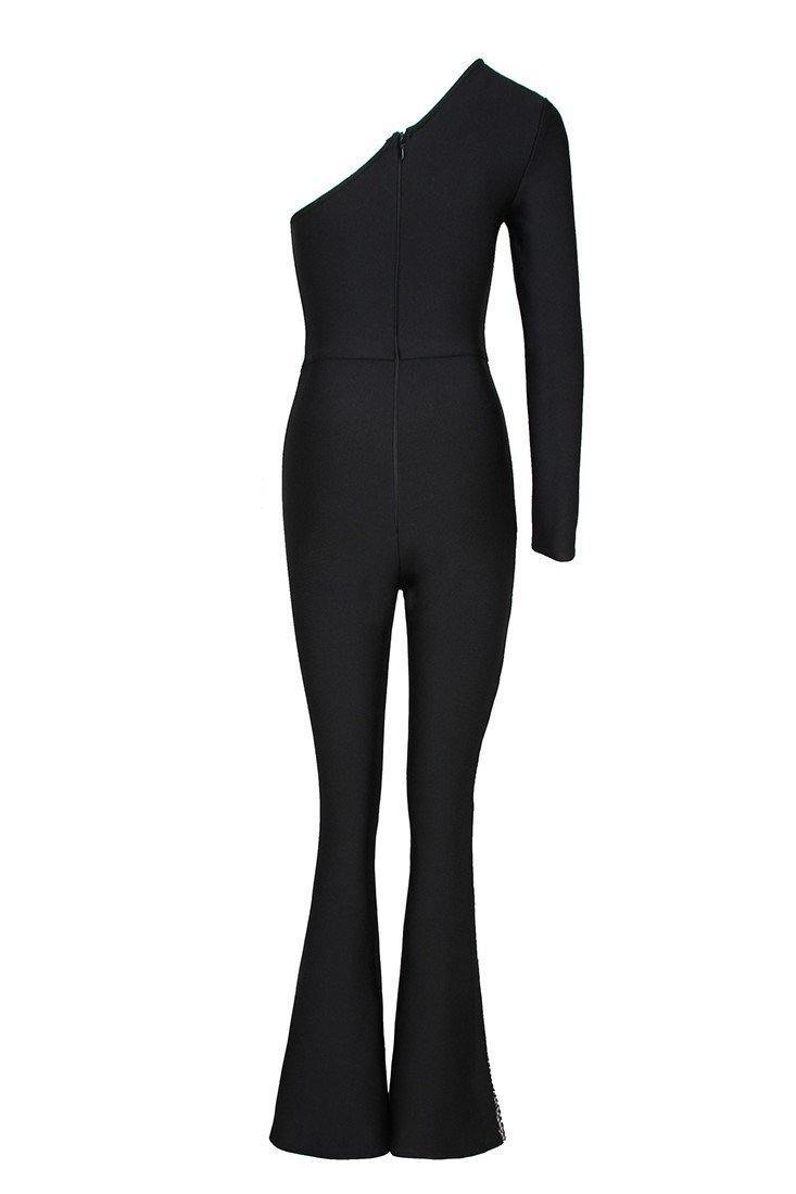 Kanye One Shoulder Diamond Jumpsuit - Bellabarnett