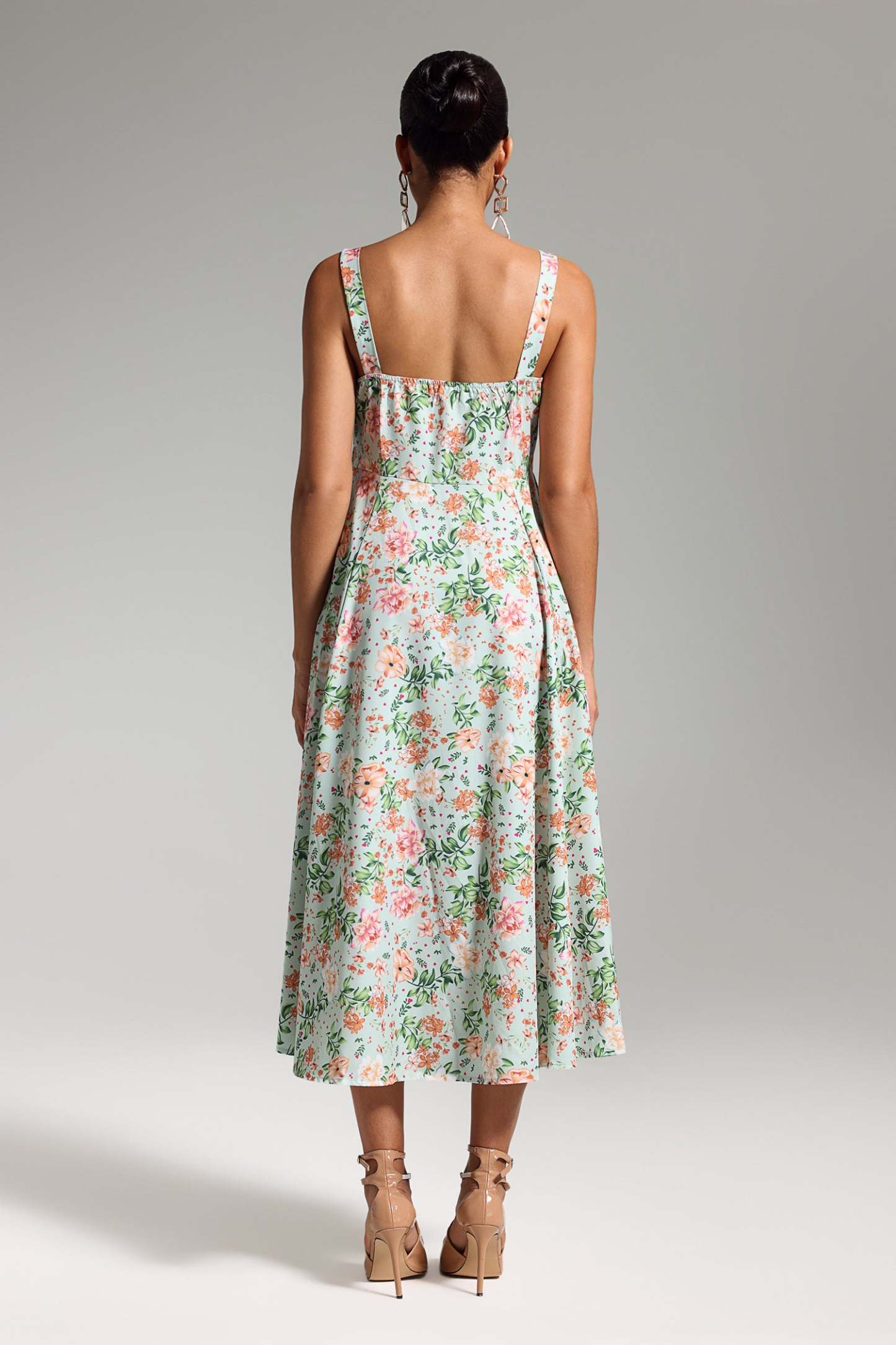 Kaona Halter Floral Midi Dress