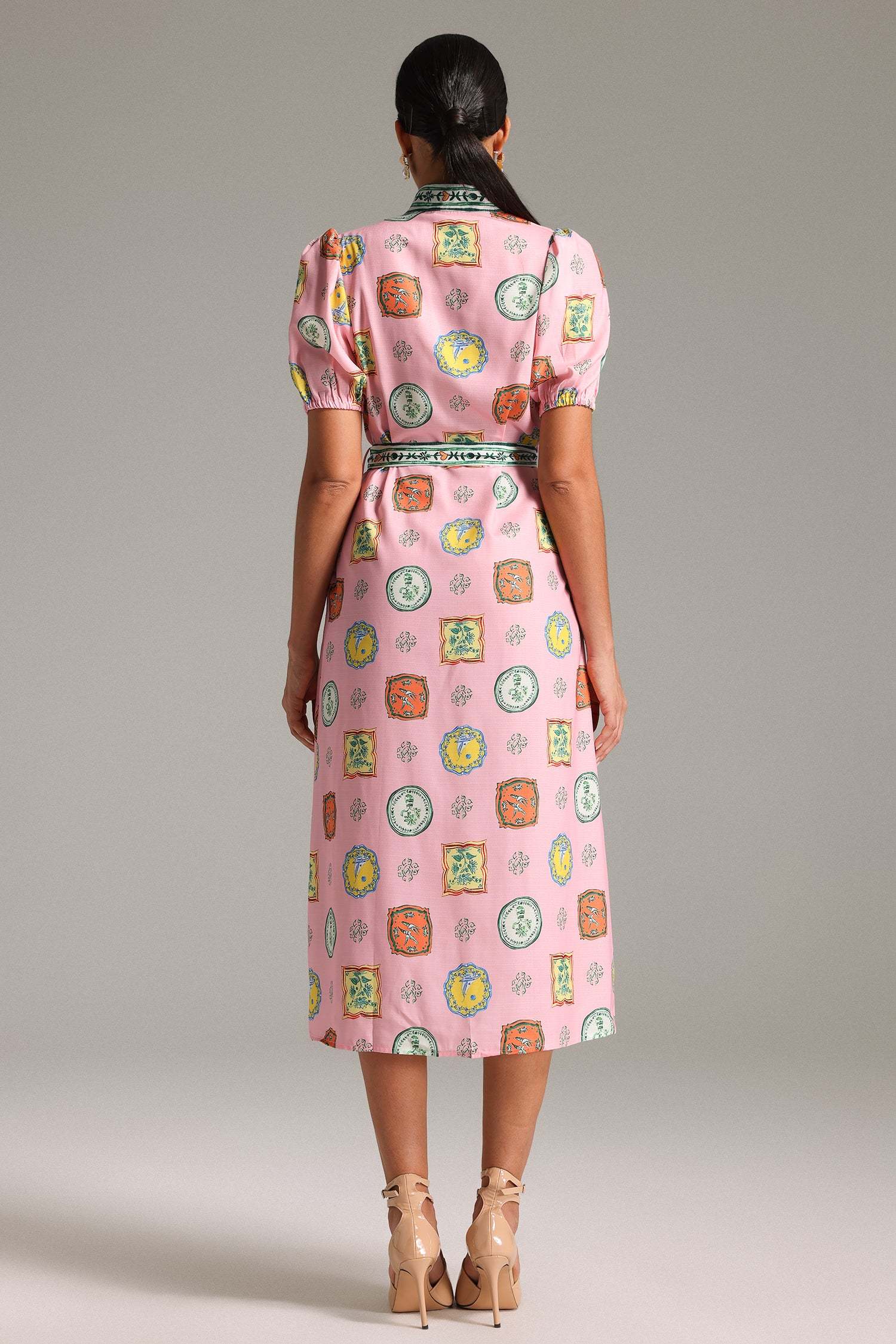 Karmen Printed Button Placket Dress