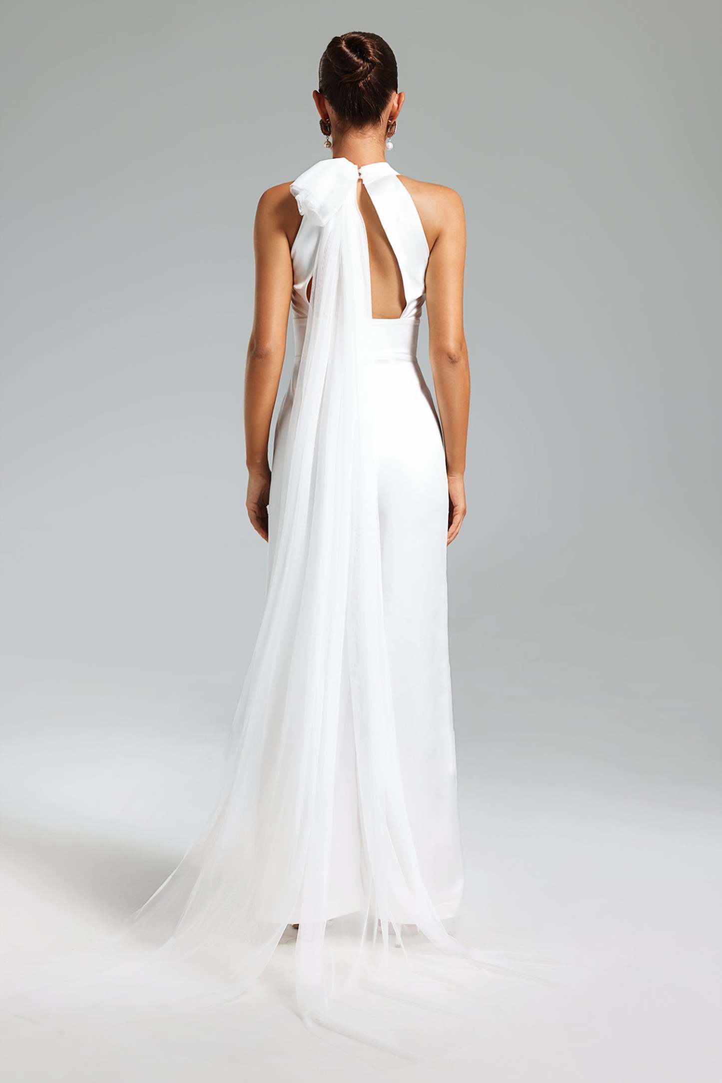 Katya Blackless Halter Jumpsuit - White