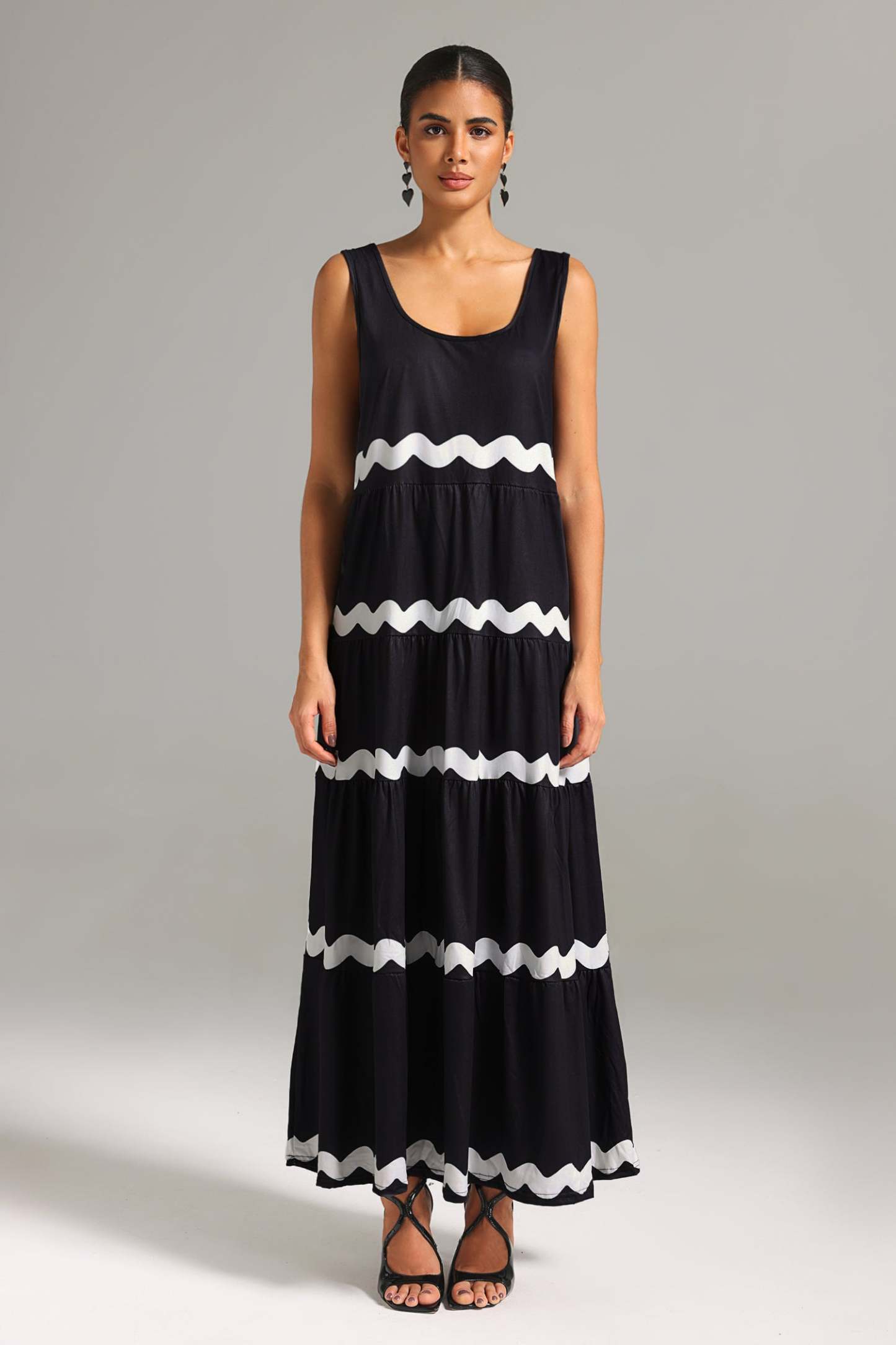 Kavaza Sleeveless Stripe Maxi Dress