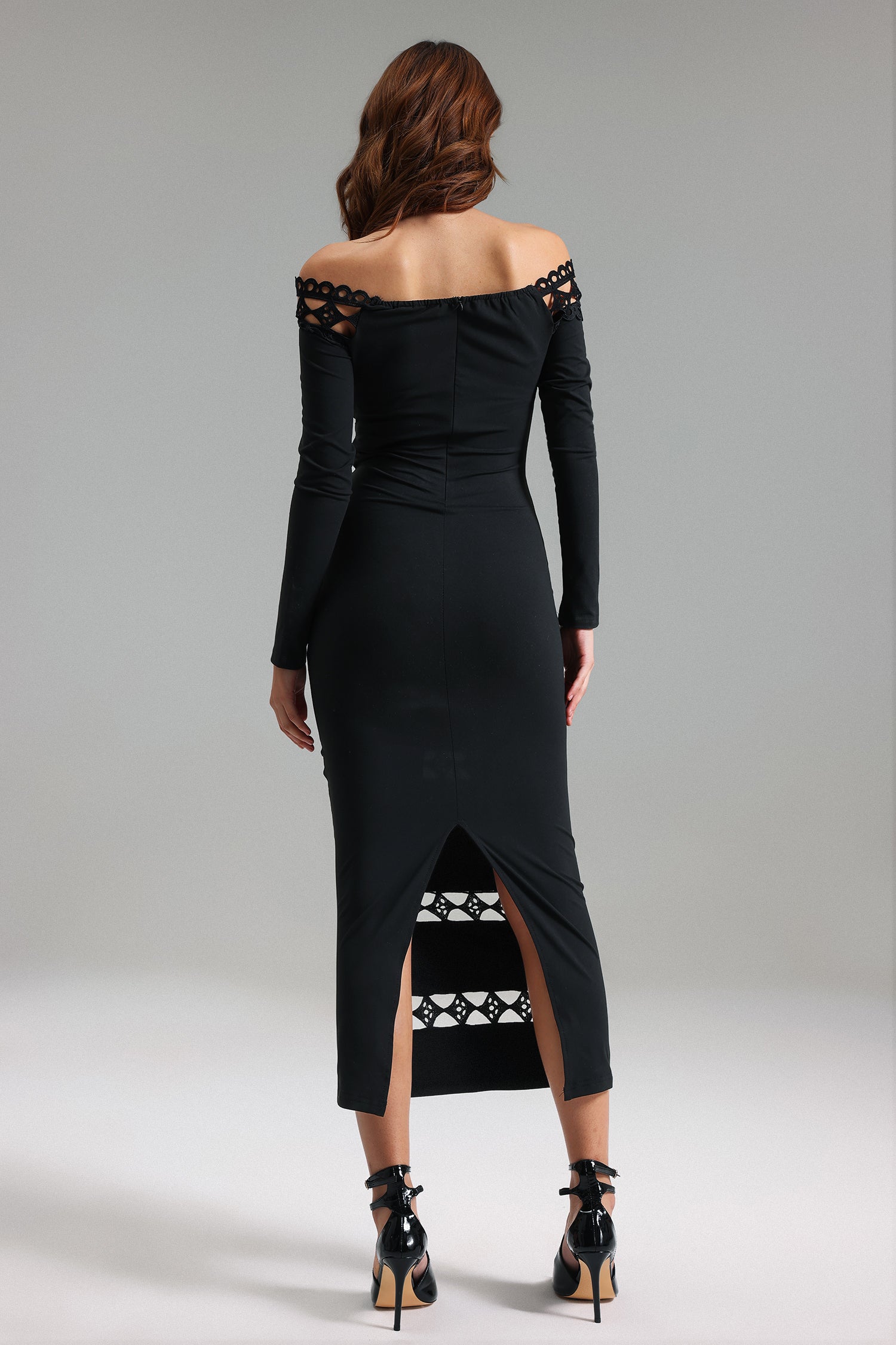 Kimala Off-Shoulder Lace Midi Dress
