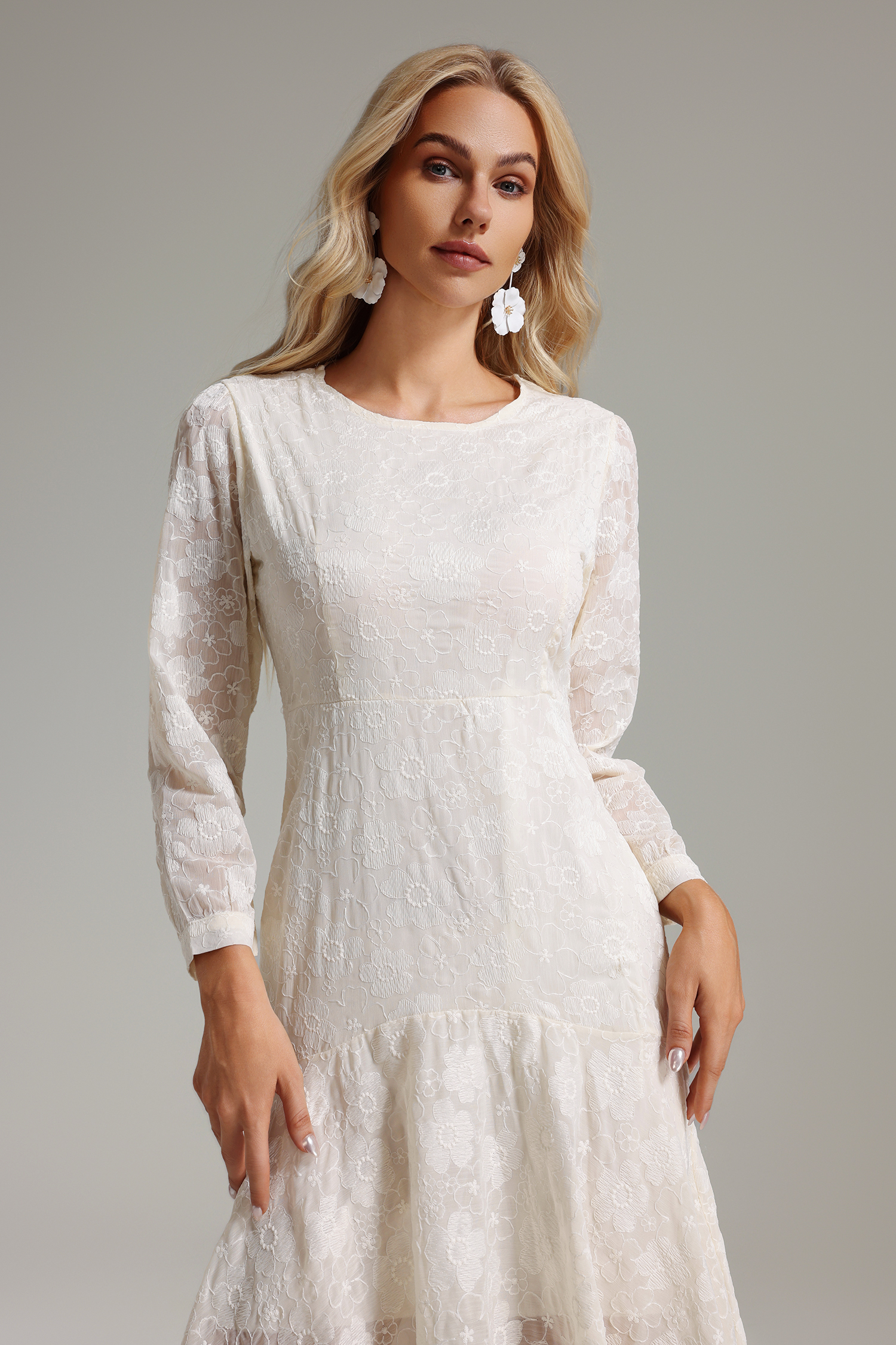 Kiyami Embroidery Crew Neck Dress