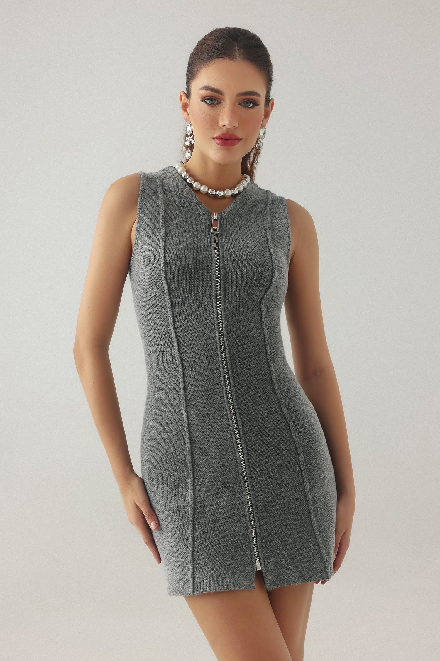 Klaria Sleeveless Knit Mini Dress