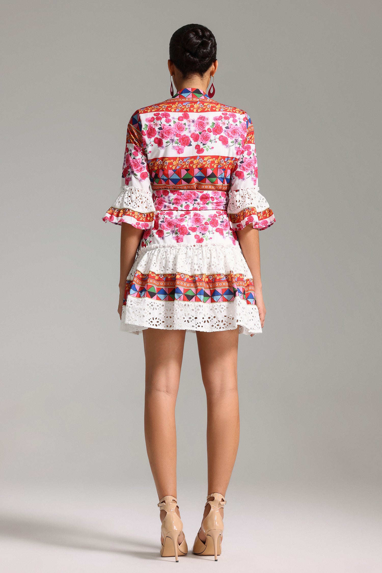 Krystal Lace Printed Mini Dress