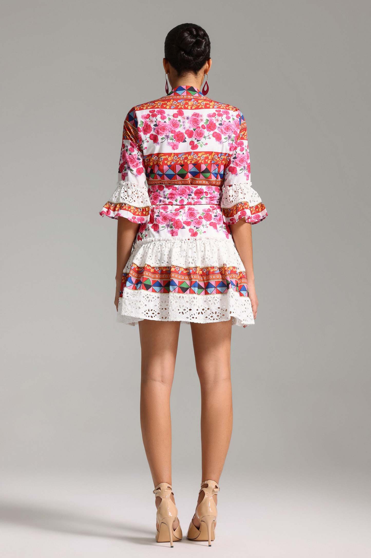 Krystal Lace Printed Mini Dress