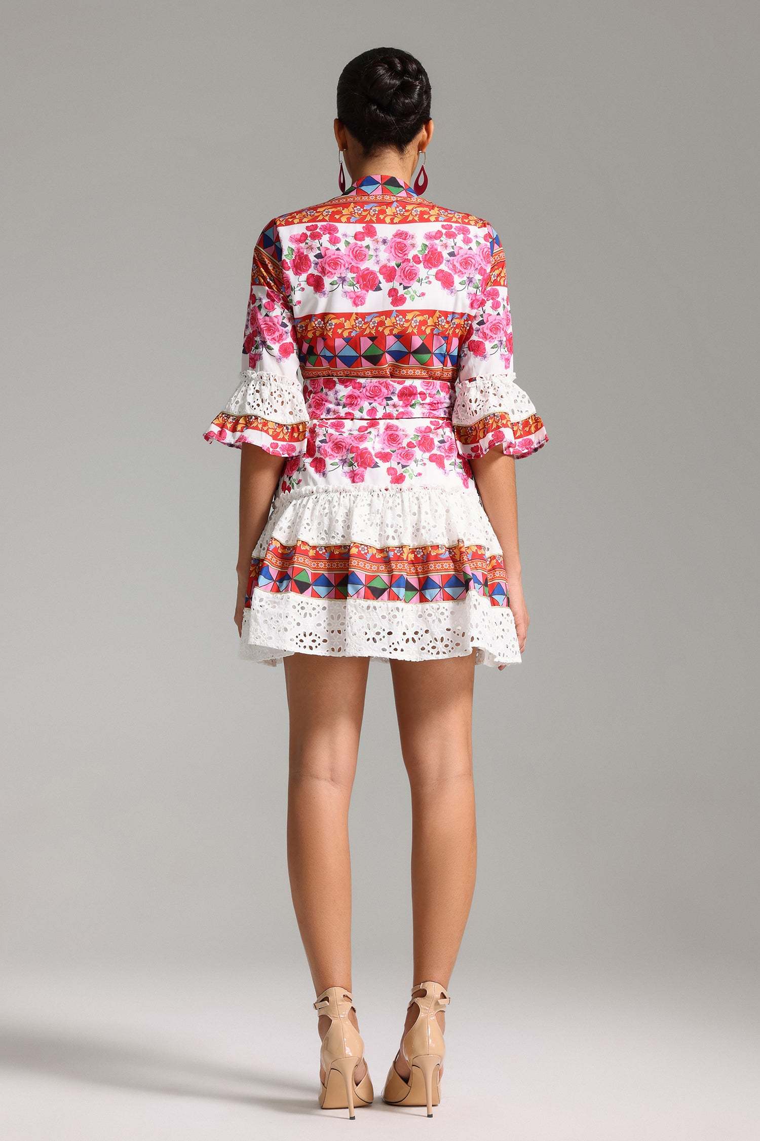 Krystal Lace Printed Mini Dress
