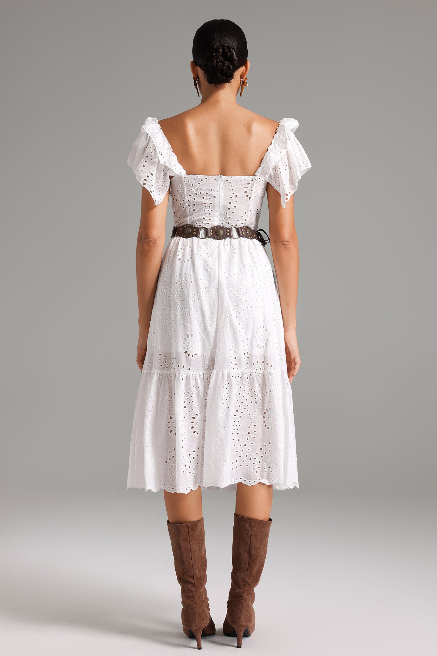 Lesley Embroidery Lace Midi Dress