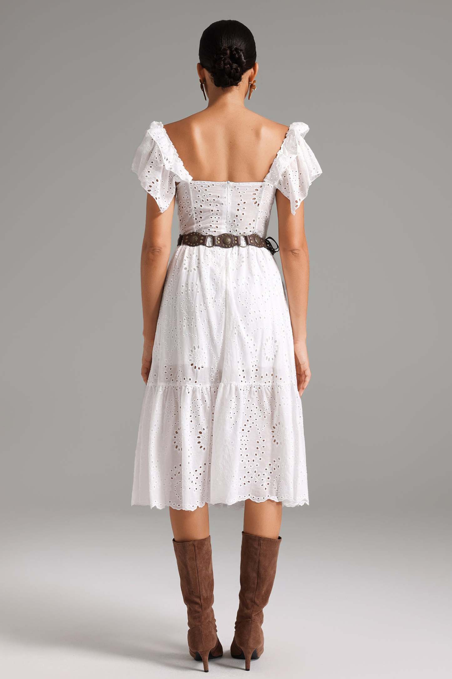Lesley Embroidery Lace Midi Dress