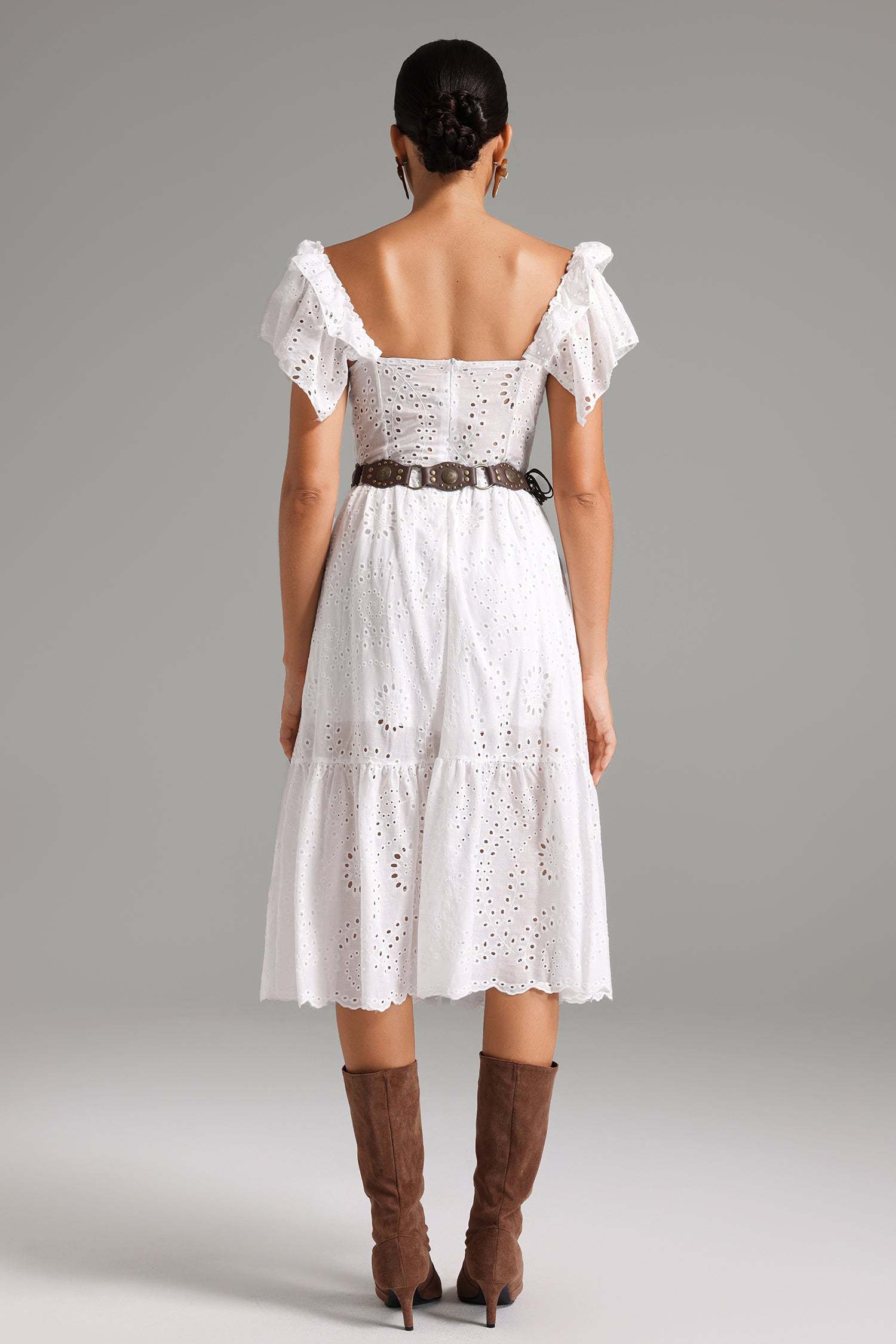 Lesley Embroidery Lace Midi Dress