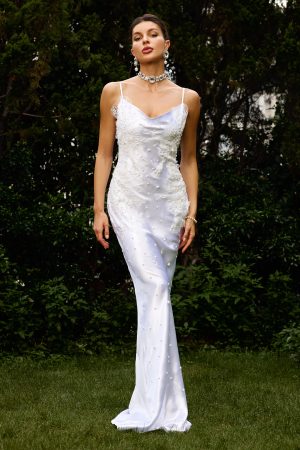 Image of Letitia Satin Maxi Dress