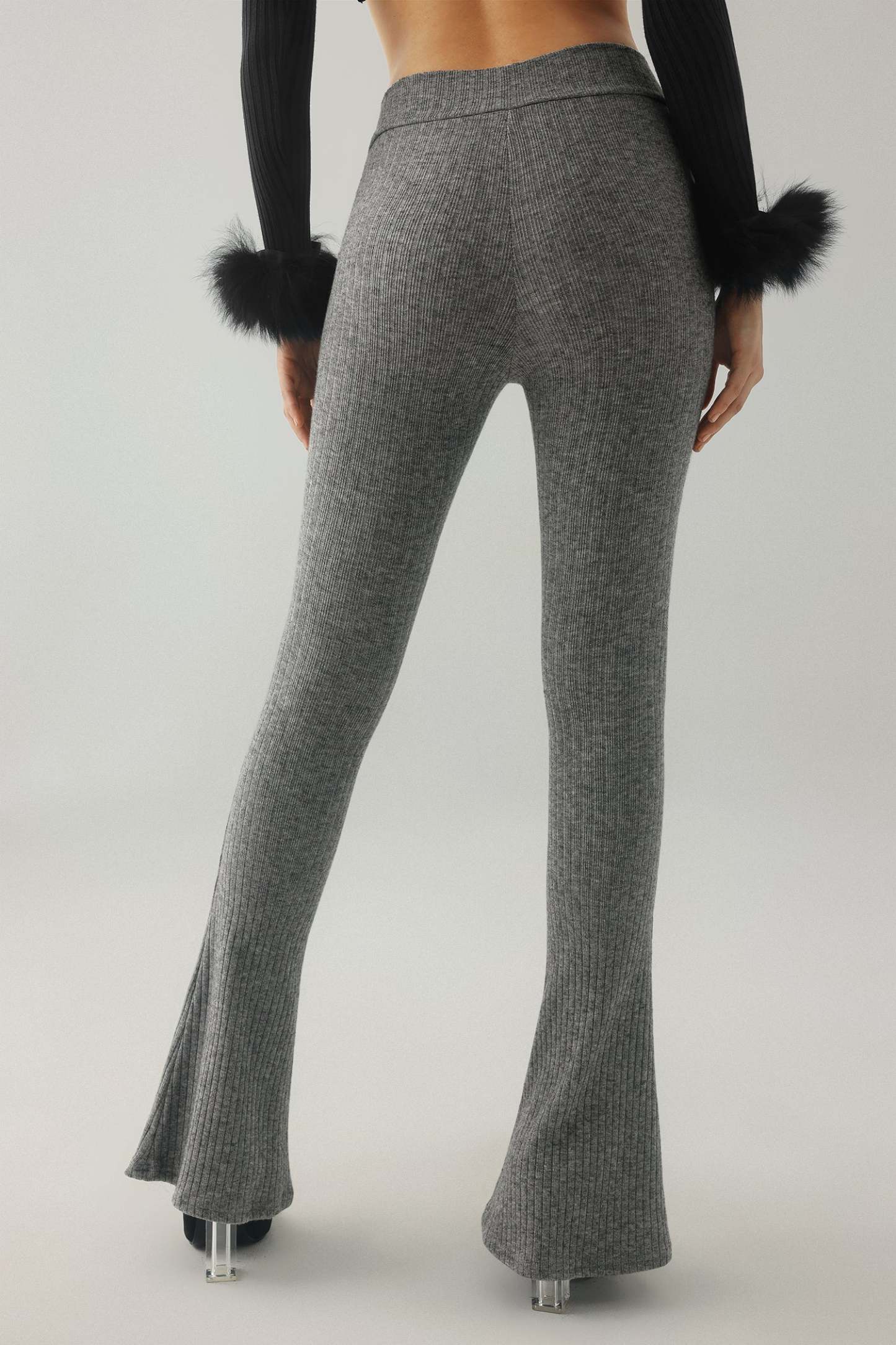 Lilith Knitted Pants - Black - Gray