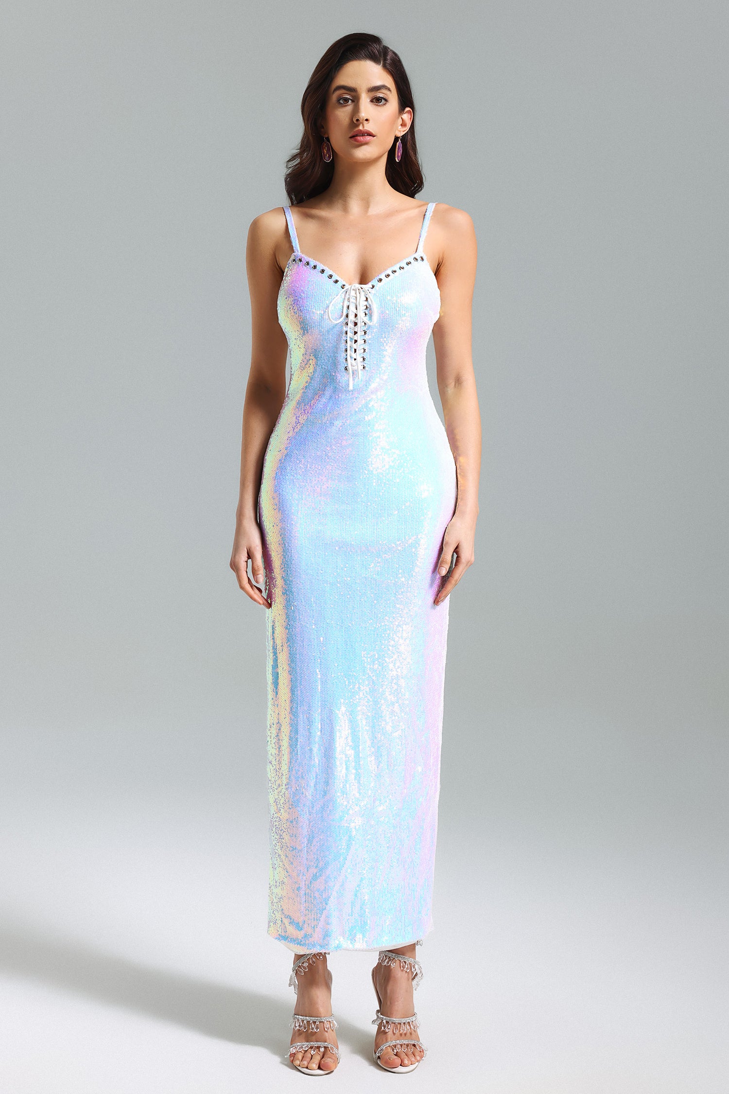 Lisiya Sequins Lace-up Dress