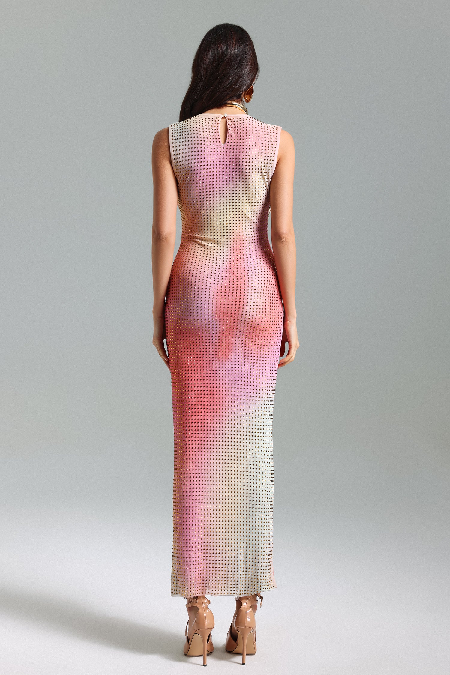 Lomo Gradient Diamante Maxi Dress