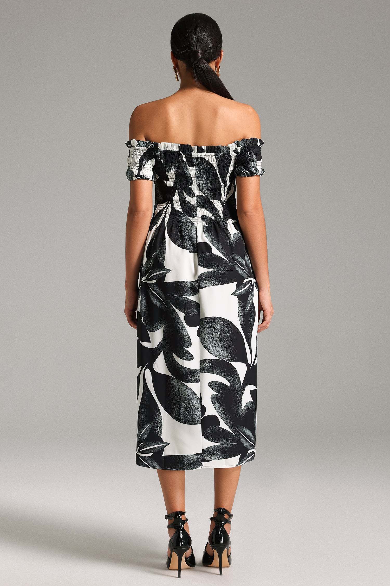 Lorena Off-shoulder Smocking Dress