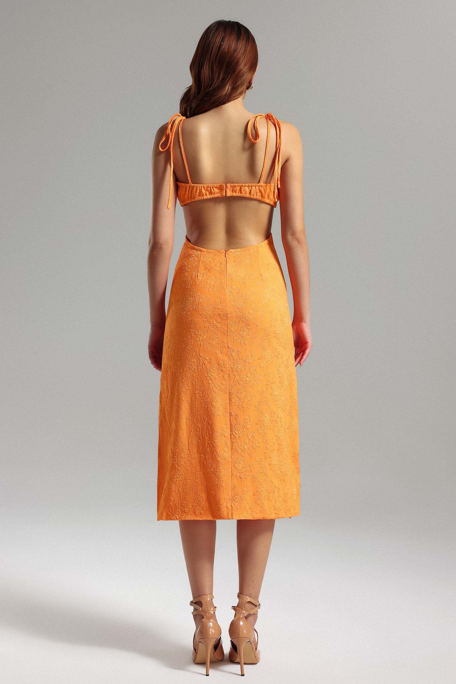 Loulia Halter Cut Out Midi Dress