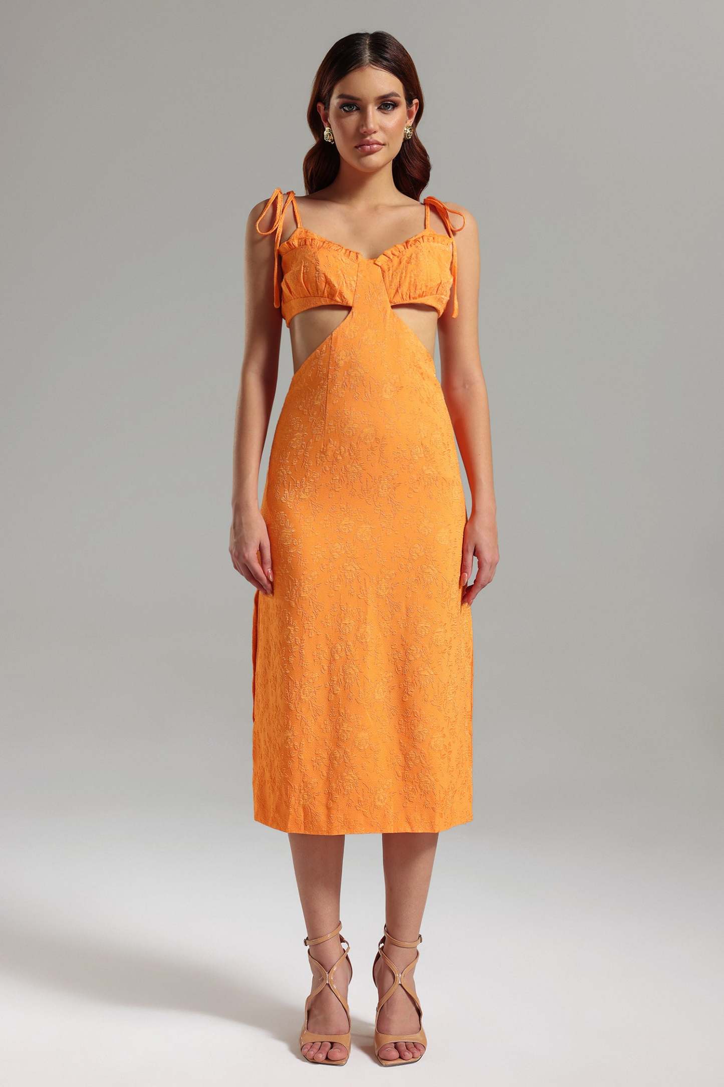 Loulia Halter Cut Out Midi Dress