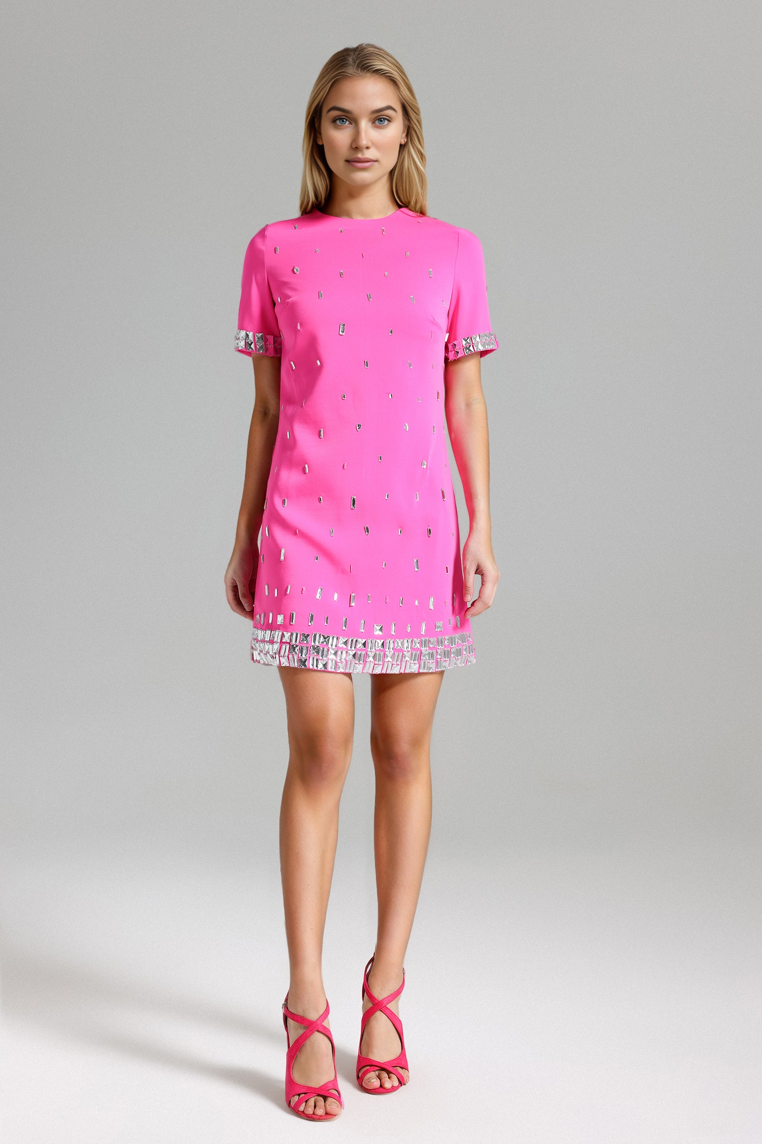 Lyla Diamated Mini Dress - Pink